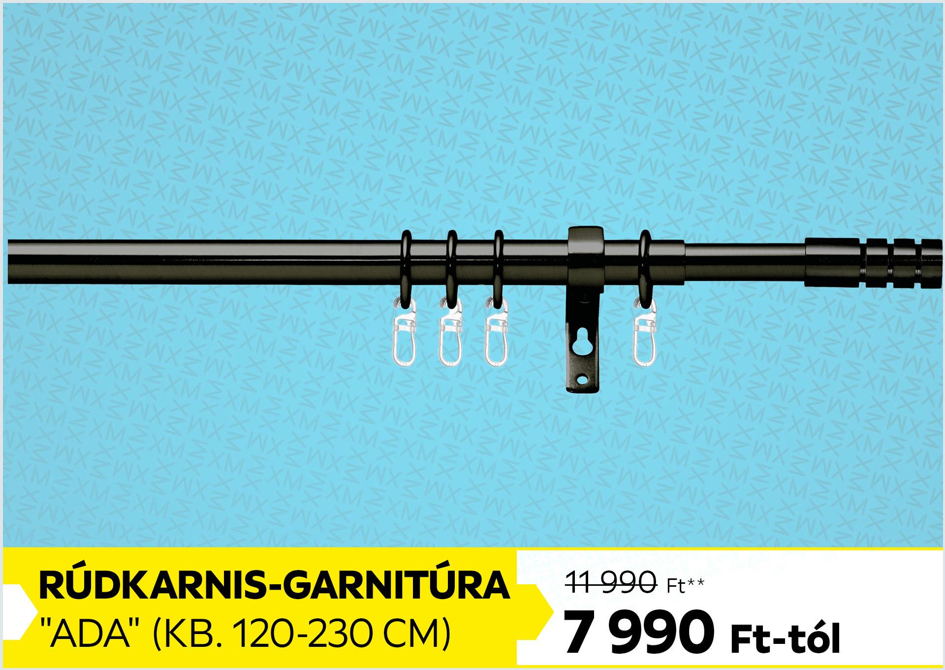 Rúdkarnis-garnitúra ADA kb. 120-230 cm 11990 Forint helyett 7990 Forinttól