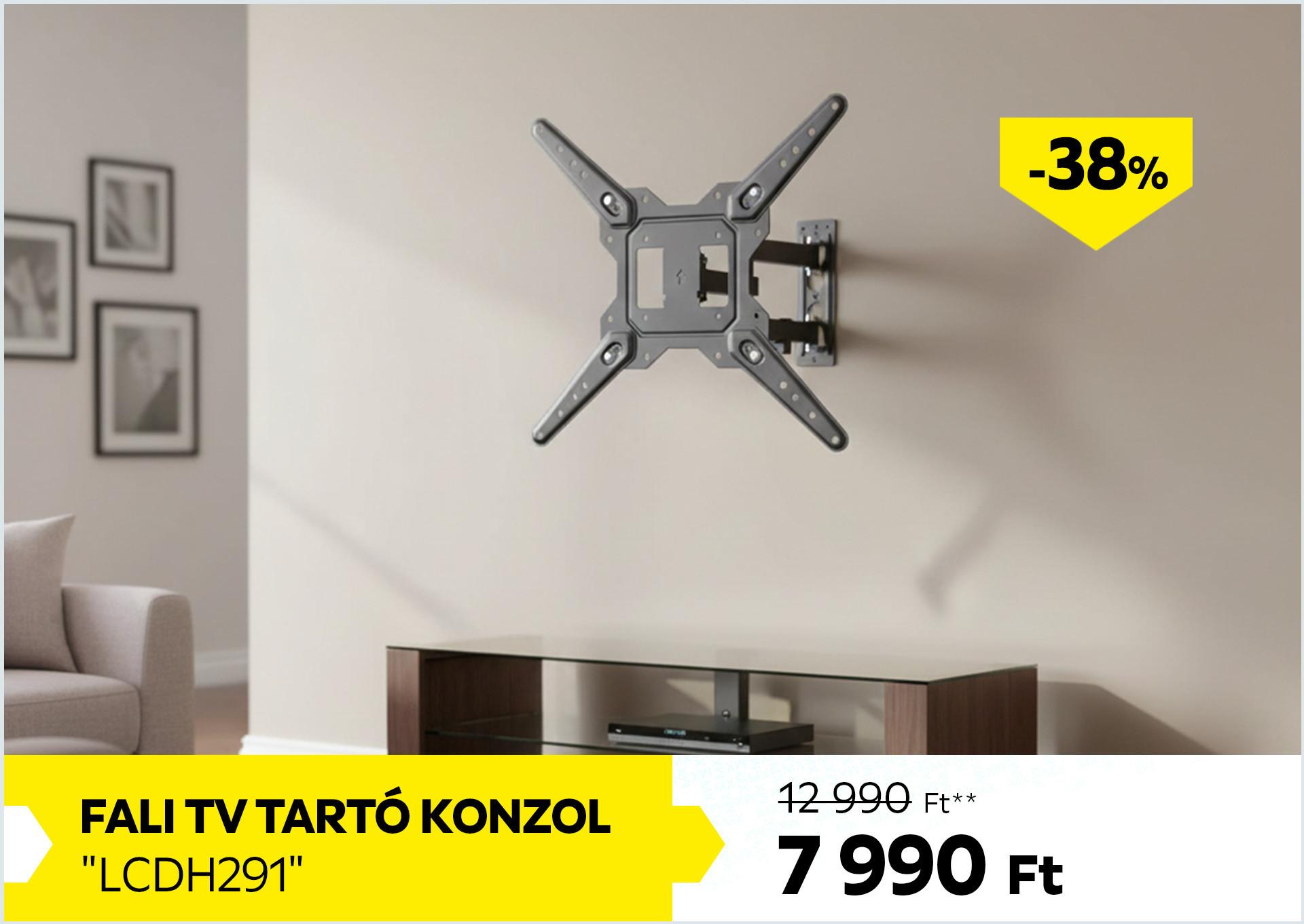 Fali TV tartó konzol LCDH291 12990Forint helyett 7990Forint kedvezmény mértéke 38%