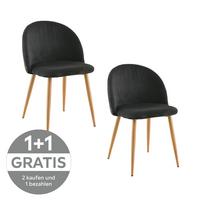 Stuhl Emilio - Eichefarben/Schwarz, LIFESTYLE, Holz/Textil (51/78/52cm) - Livetastic
