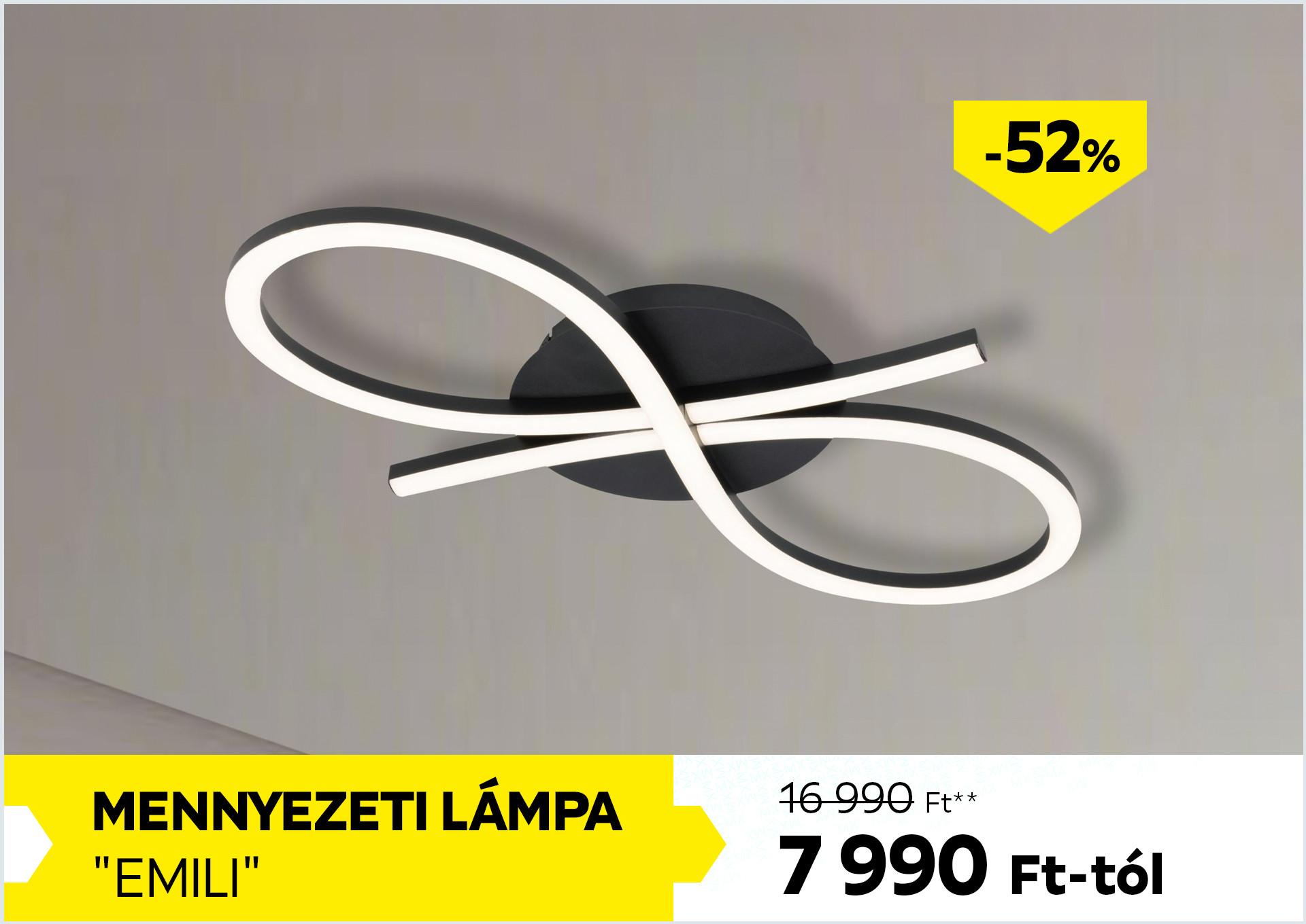 LED mennyezeti lámpa EMILI 16990 Forint helyett 7990 Forint, kedvezmény mértéke 52%