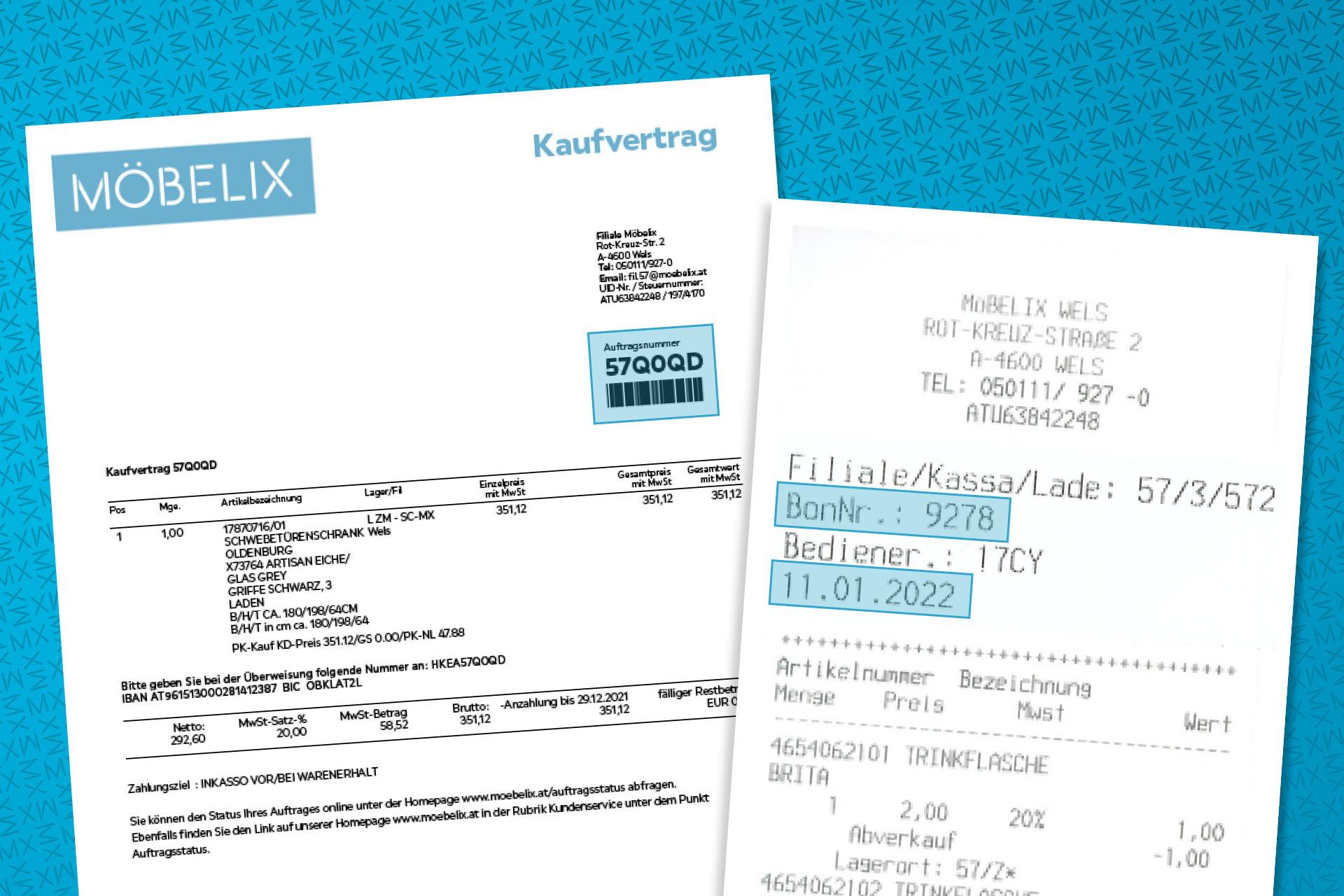 Kaufvertrag oder Rechnungsbeleg