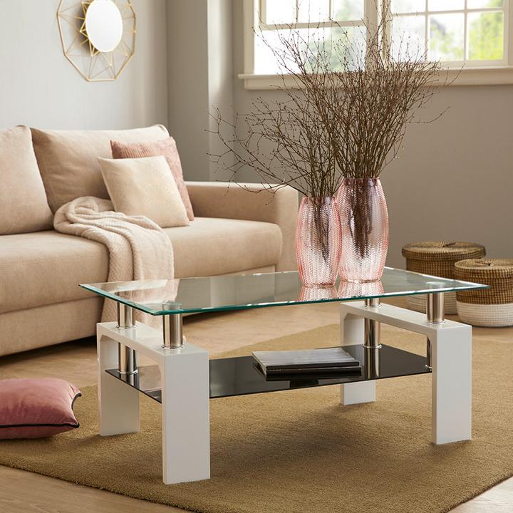 skleněný konferenční stolek