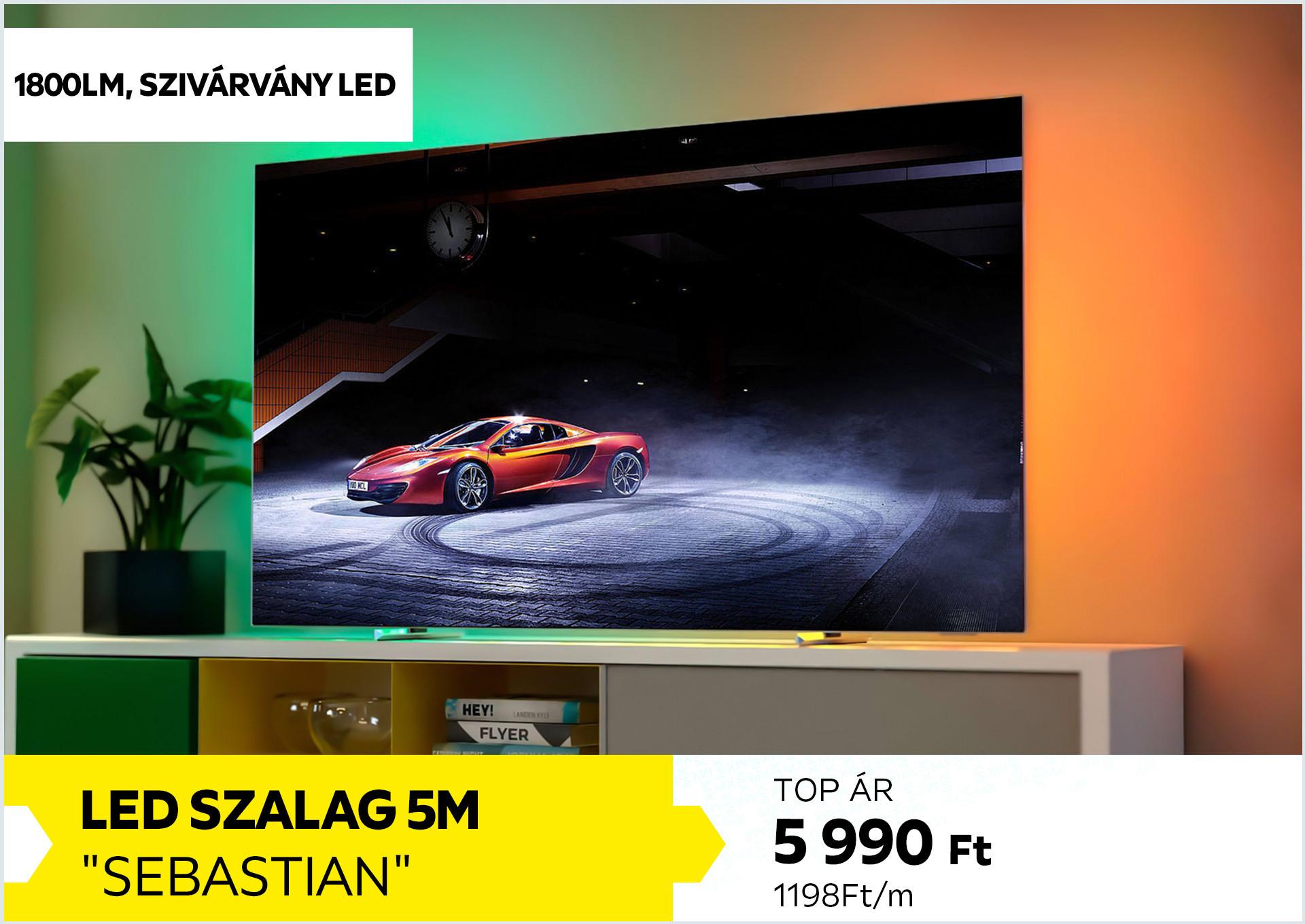 LED szalag 5m, 1800 Lm, szivárvány LED SEBASTIAN 5990Forint