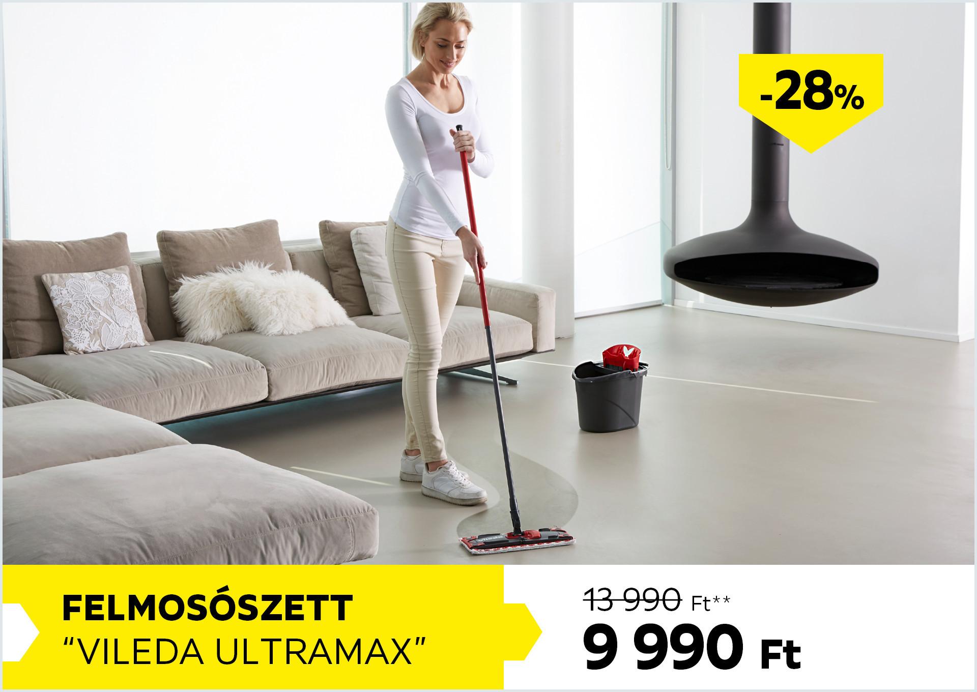 Felmosószett VILEDA ULTRAMAX 13990Forint helyett 9990Forint kedvezmény mértéke 28%