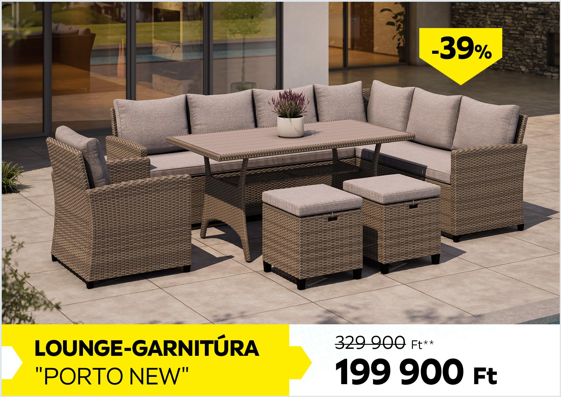 Lounge-garnitúra PORTO NEW 329900Forint helyett 199900Forint, kedvezmény mértéke: 39%