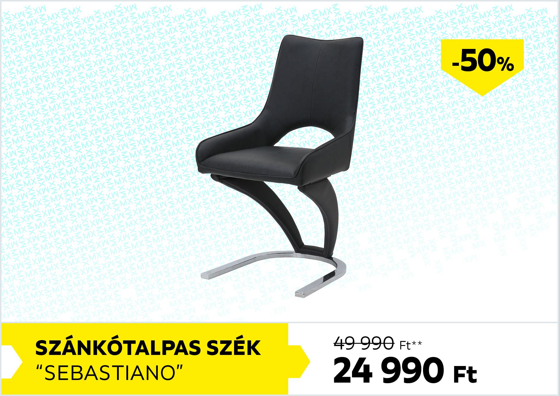 Szánkótalpas szék Sebastiano 49990Forint helyett 24990Forint kedvezmény mértéke 50%