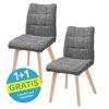 Stuhl Colin - Eichefarben/Grau, LIFESTYLE, Holz/Textil (45/88/62cm) - Livetastic
