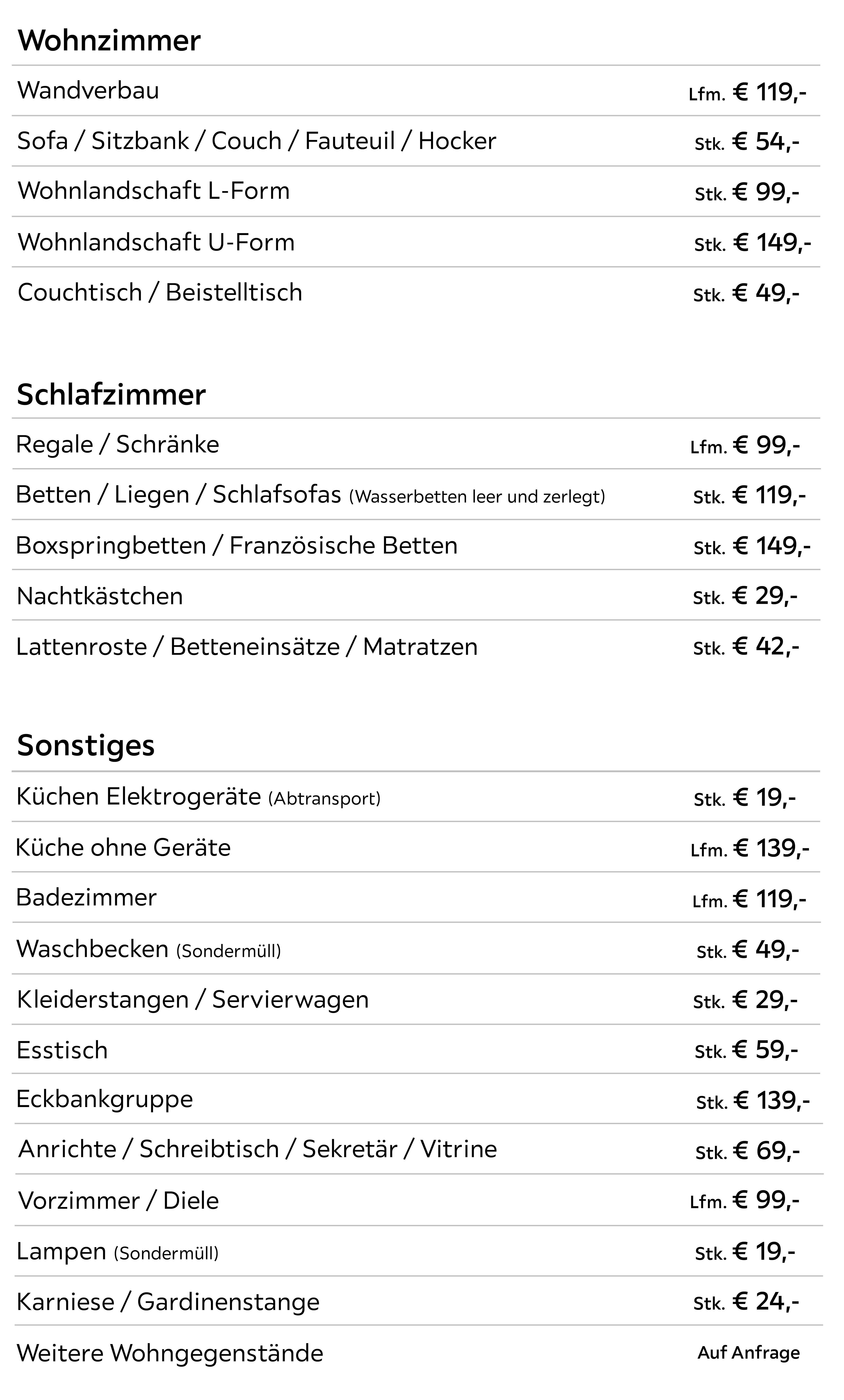 Altmöbel Entsorgung