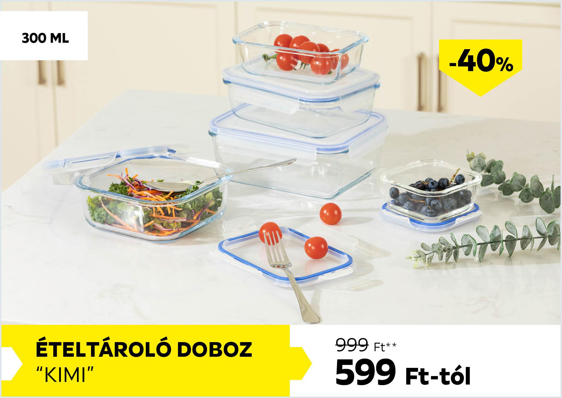Ételtároló doboz 300ml KIMI 999Forint helyett 599Forint kedvezmény mértéke 40%