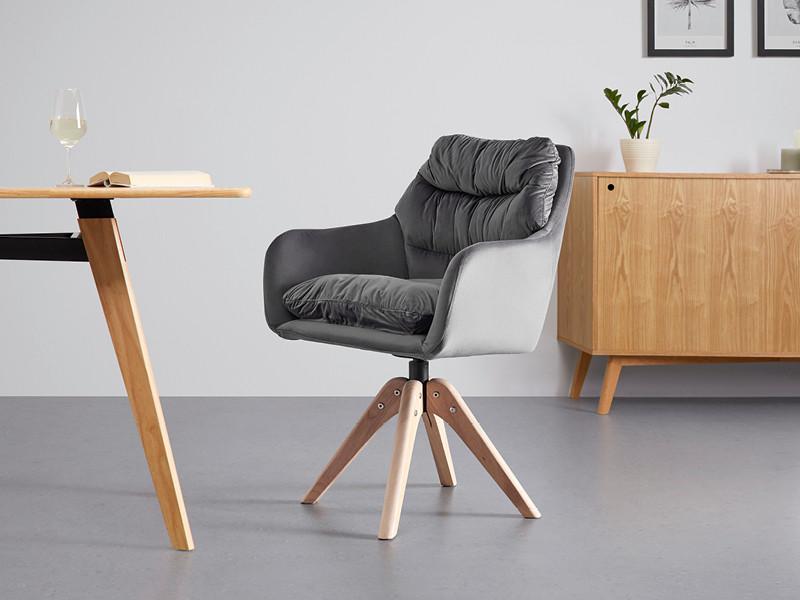 sivé jedálenské kreslo