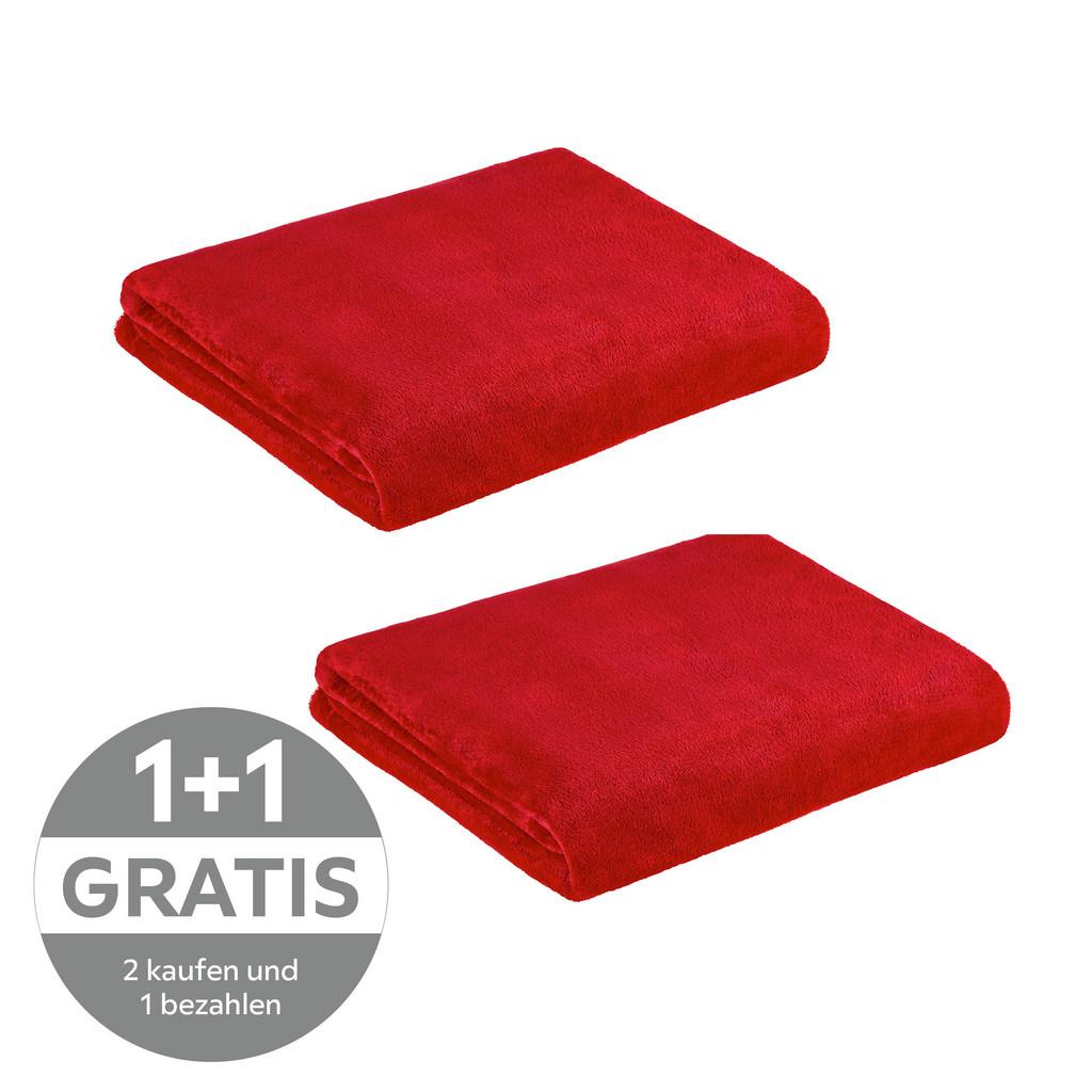 Kuscheldecke Marlies Rot 220x240 cm