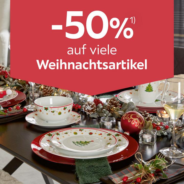-50% auf viele Weihnachtsartikel