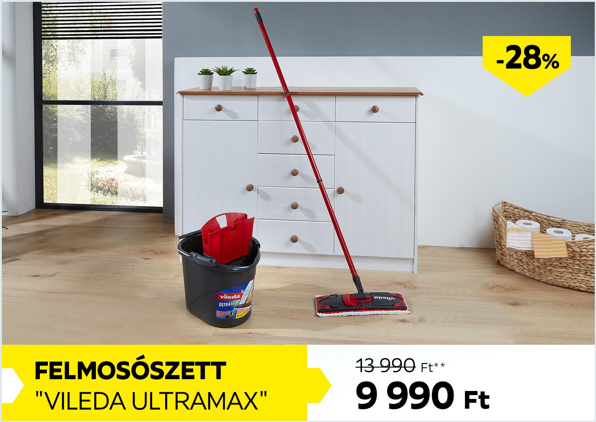 Felmosószett VILEDA ULTRAMAX 13990Forint helyett 9990Forint kedvezmény mértéke 28%