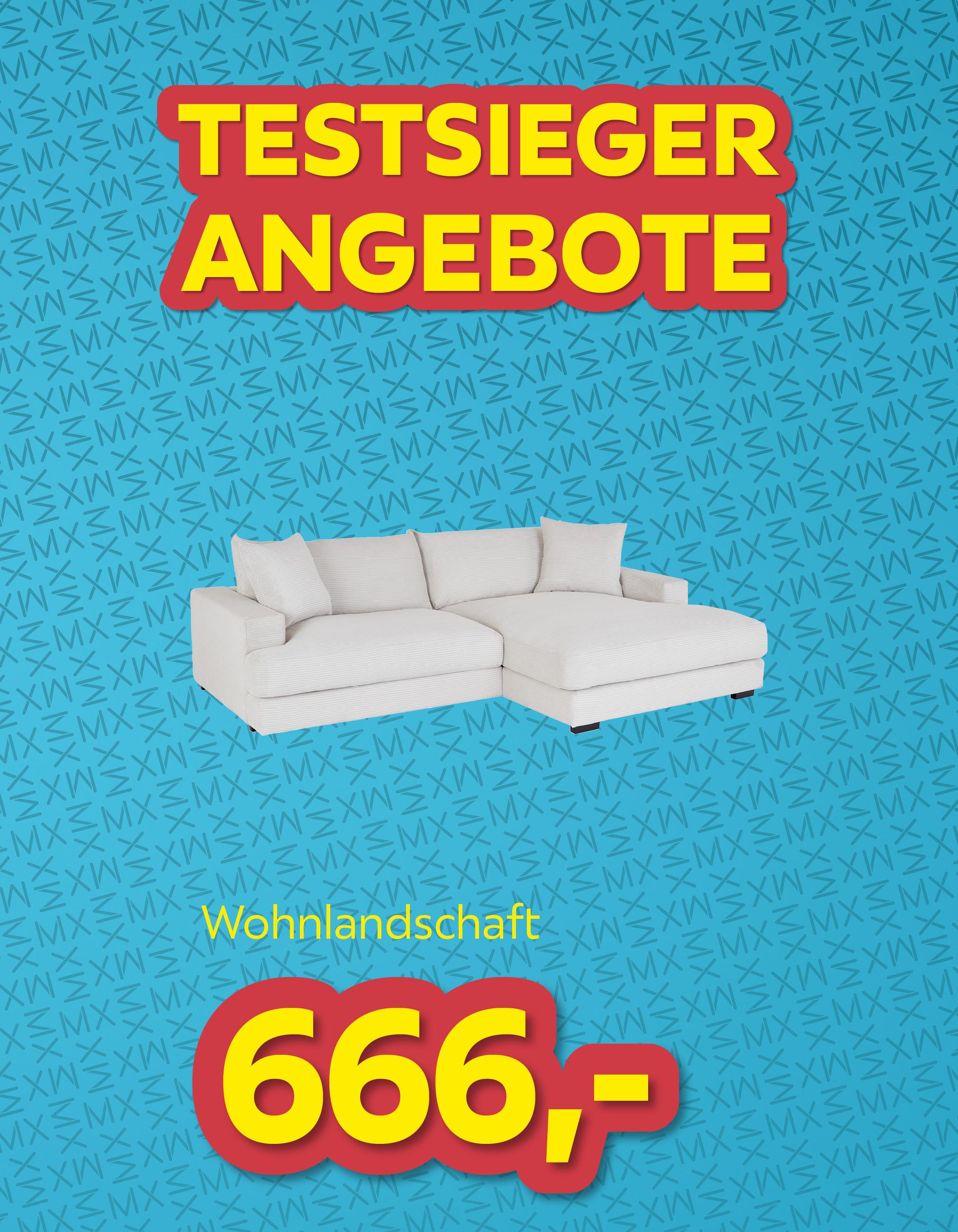 Testsieger Angebote Wohnlandschaft um € 666,-