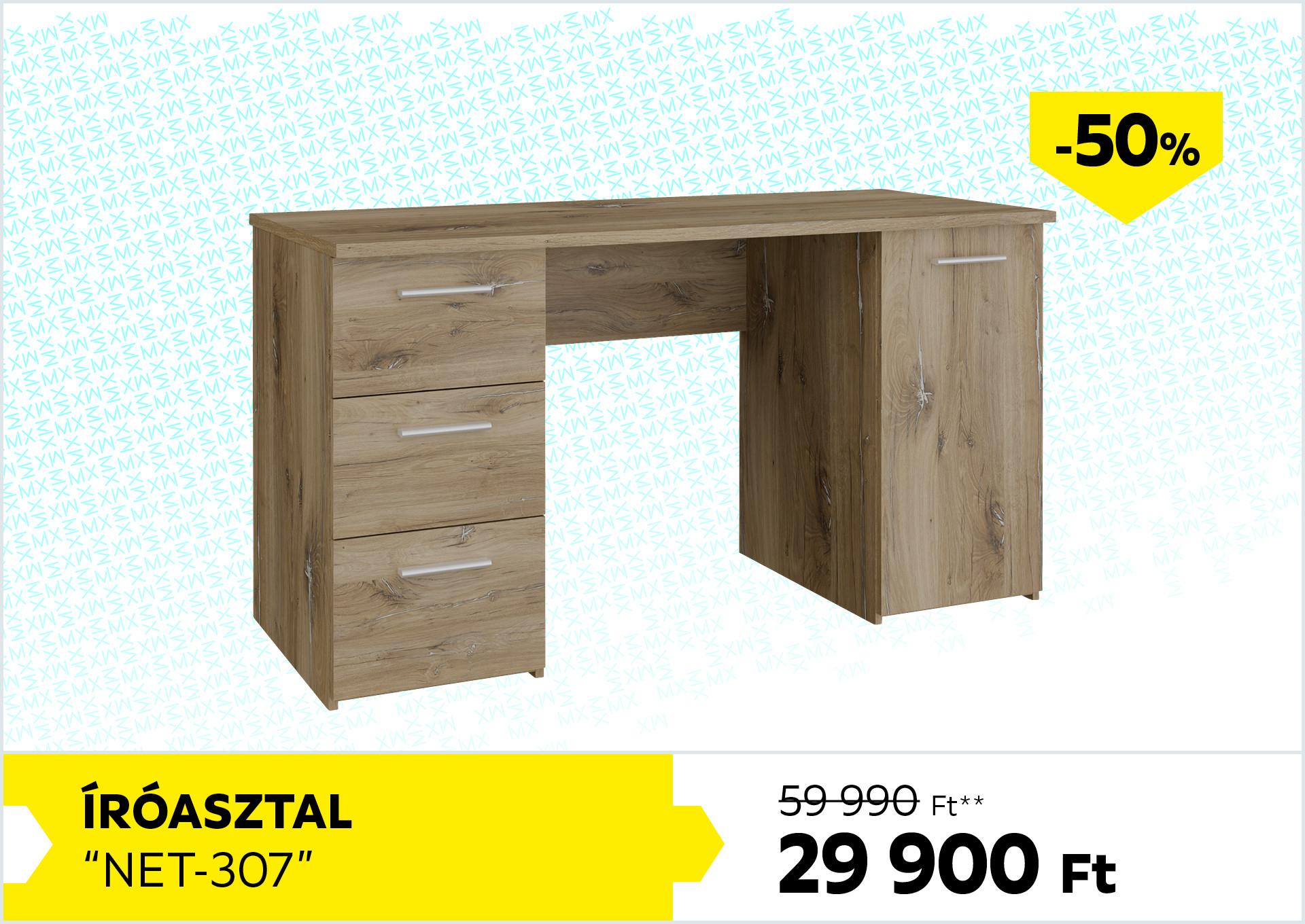 Íróasztal Net-307 59990Forint helyett 29990Forint kedvezmény mértéke 50%
