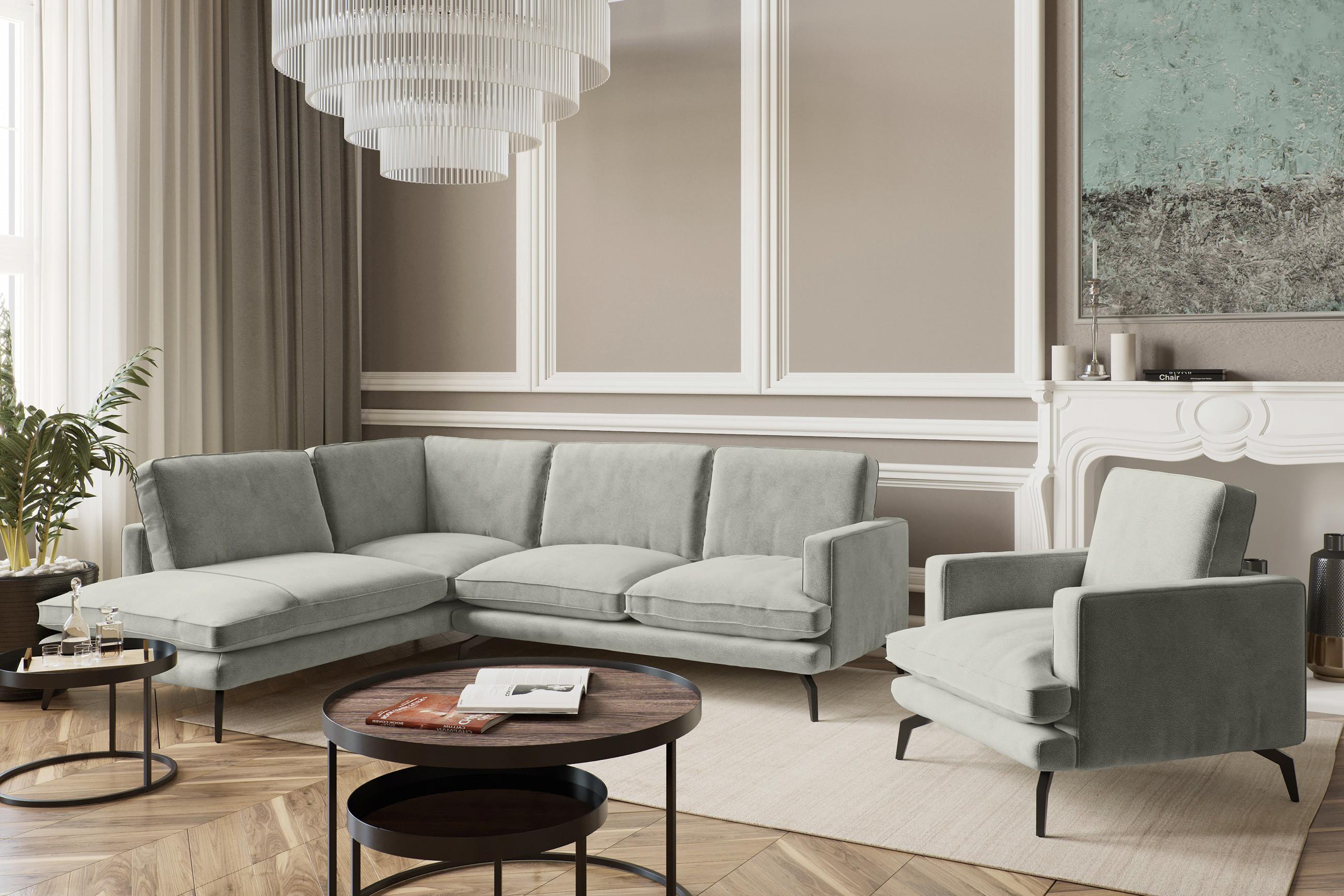 Sitzgarnitur mit Ecksofa und Sessel