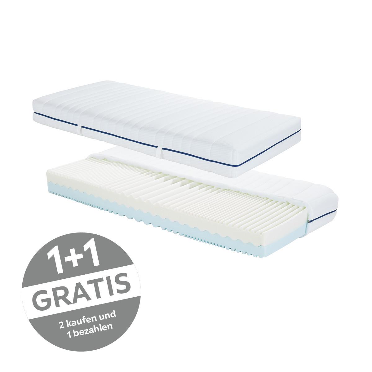 Komfortschaummatratze Somnia 90x200 cm H2+h3, H: 20 cm - Weiß, Textil (90/200cm)