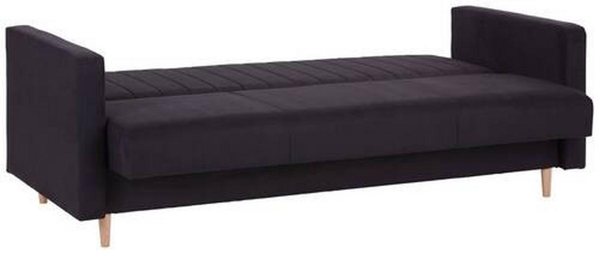 Schlafsofa Nicea - Schwarz/Braun, MODERN, Holz/Kunststoff (210/117/75cm) - Ondega