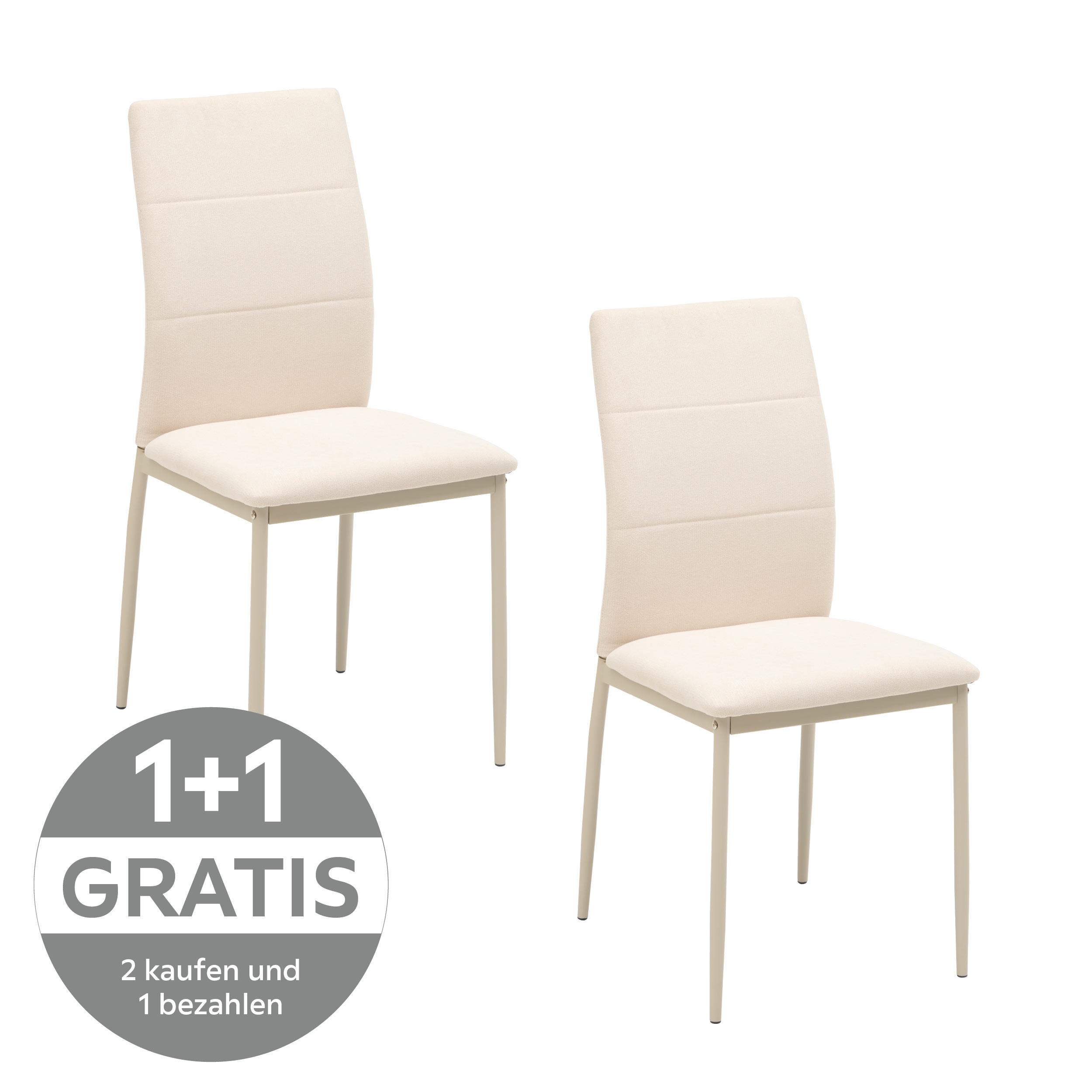 Esszimmerstuhl Farina Champagner/Beige - Champagner/Beige, KONVENTIONELL, Textil/Metall (43/93/54cm) - MID.YOU