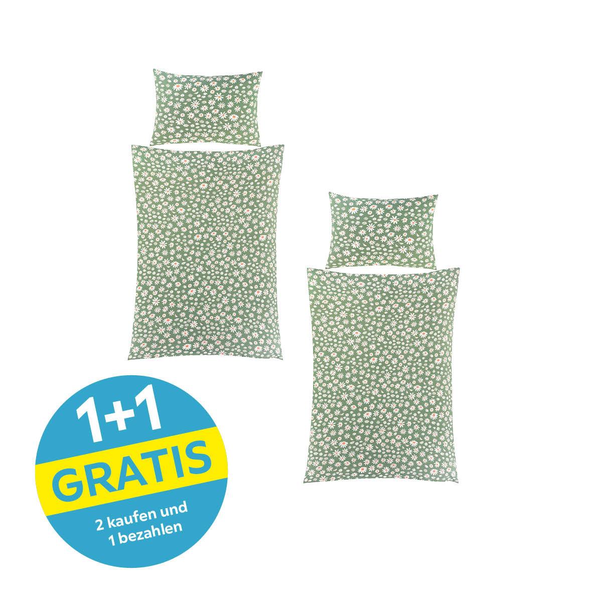 Bettwäsche Daisy - Salbeigrün/Bernsteinfarben, ROMANTIK / LANDHAUS, Textil - James Wood