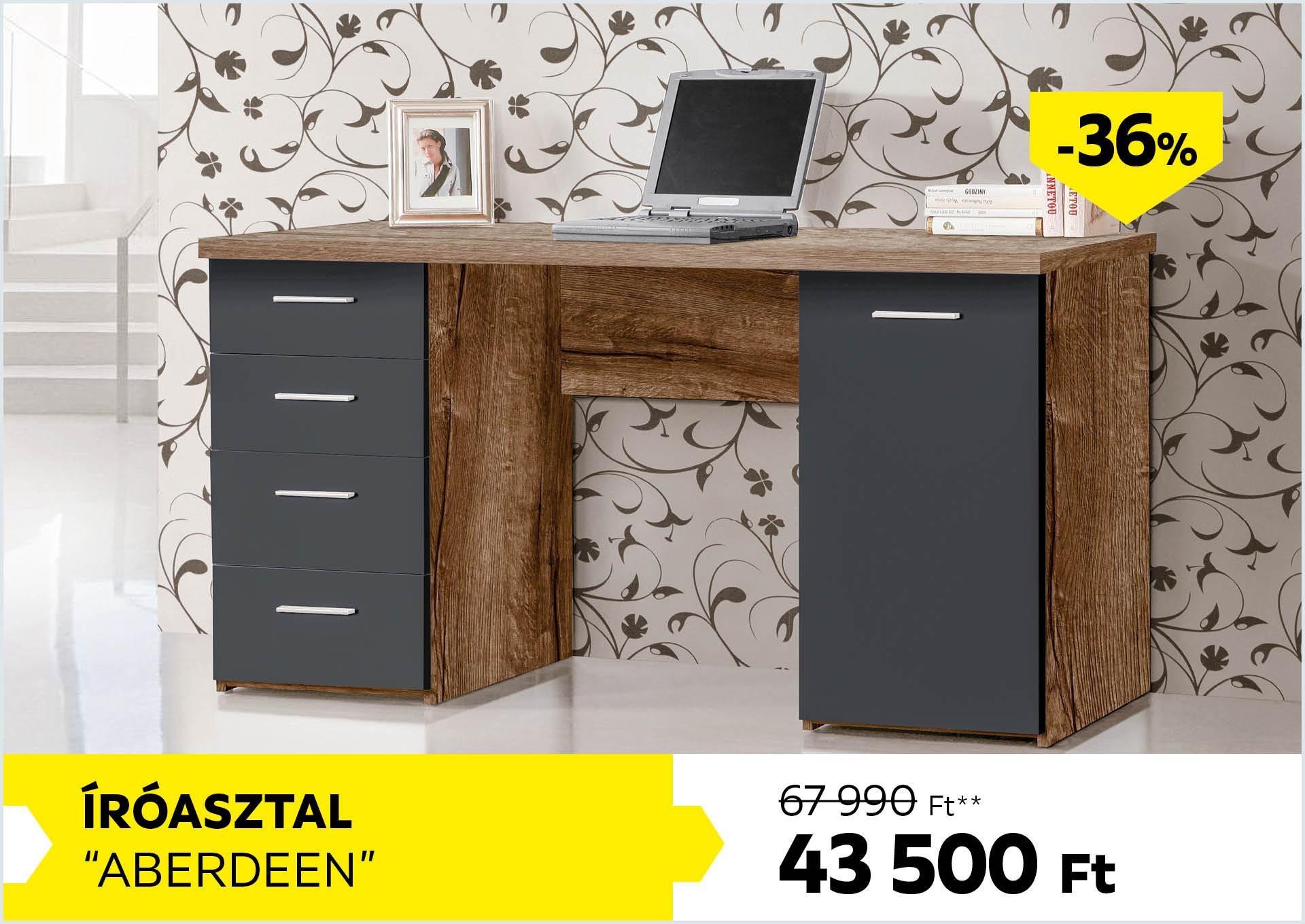 Íróasztal Aberdeen 67990Forint helyett 43500Forint kedvezmény mértéke 36%