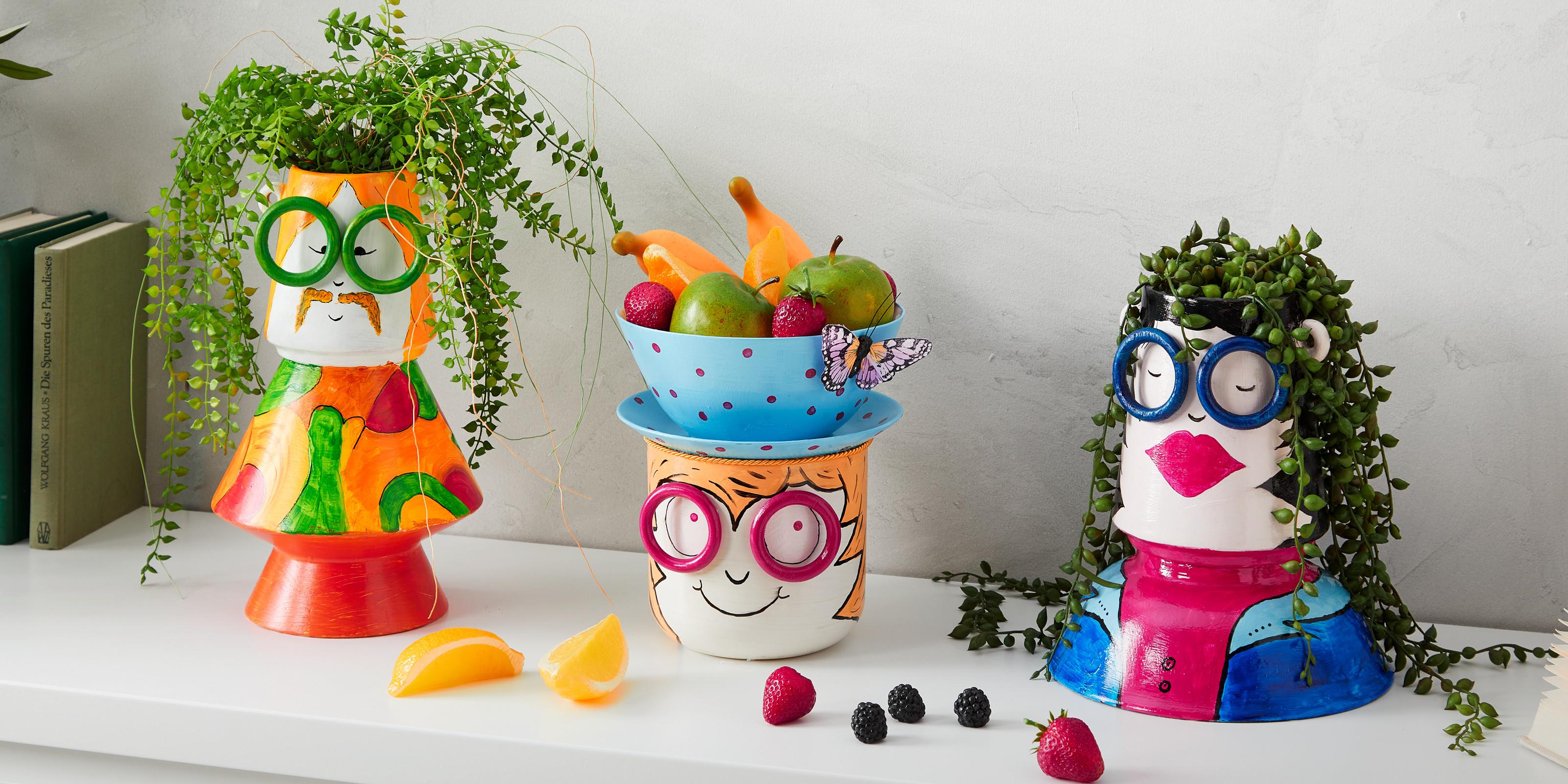 DIY Veselé květináče s obličeji
