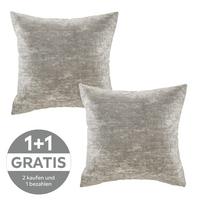ZIERKISSEN RENATE - Silberfarben, ROMANTIK / LANDHAUS, Textil (45/45cm) - James Wood