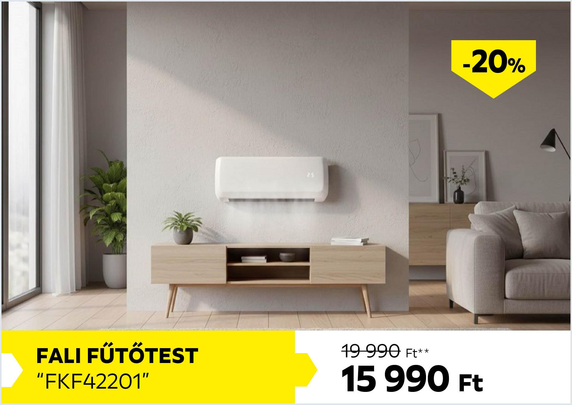 Fali fűtőtest FKF42201 19990Forint helyett 15990Forint kedvezmény mértéke 20%