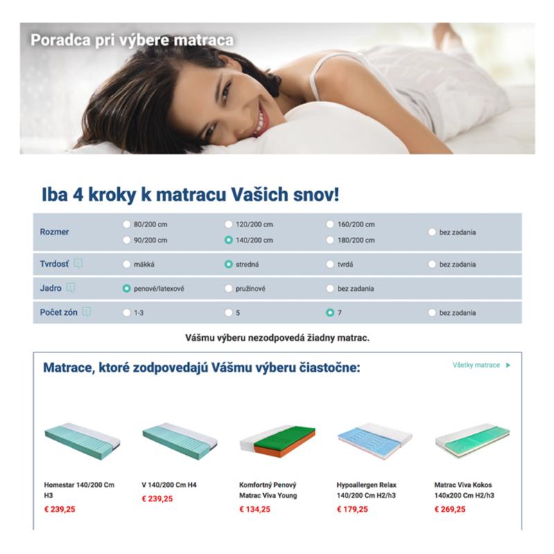 poradca pre výber matracov, online nakupovanie