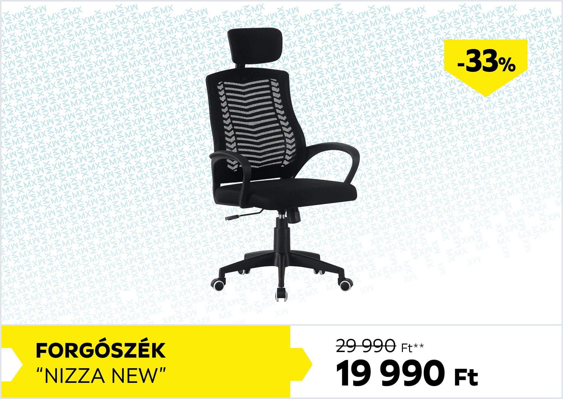 Forgószék NIZZA NEW 29990Forint helyett 19990Forint, kedvezmény mértéke: 33%
