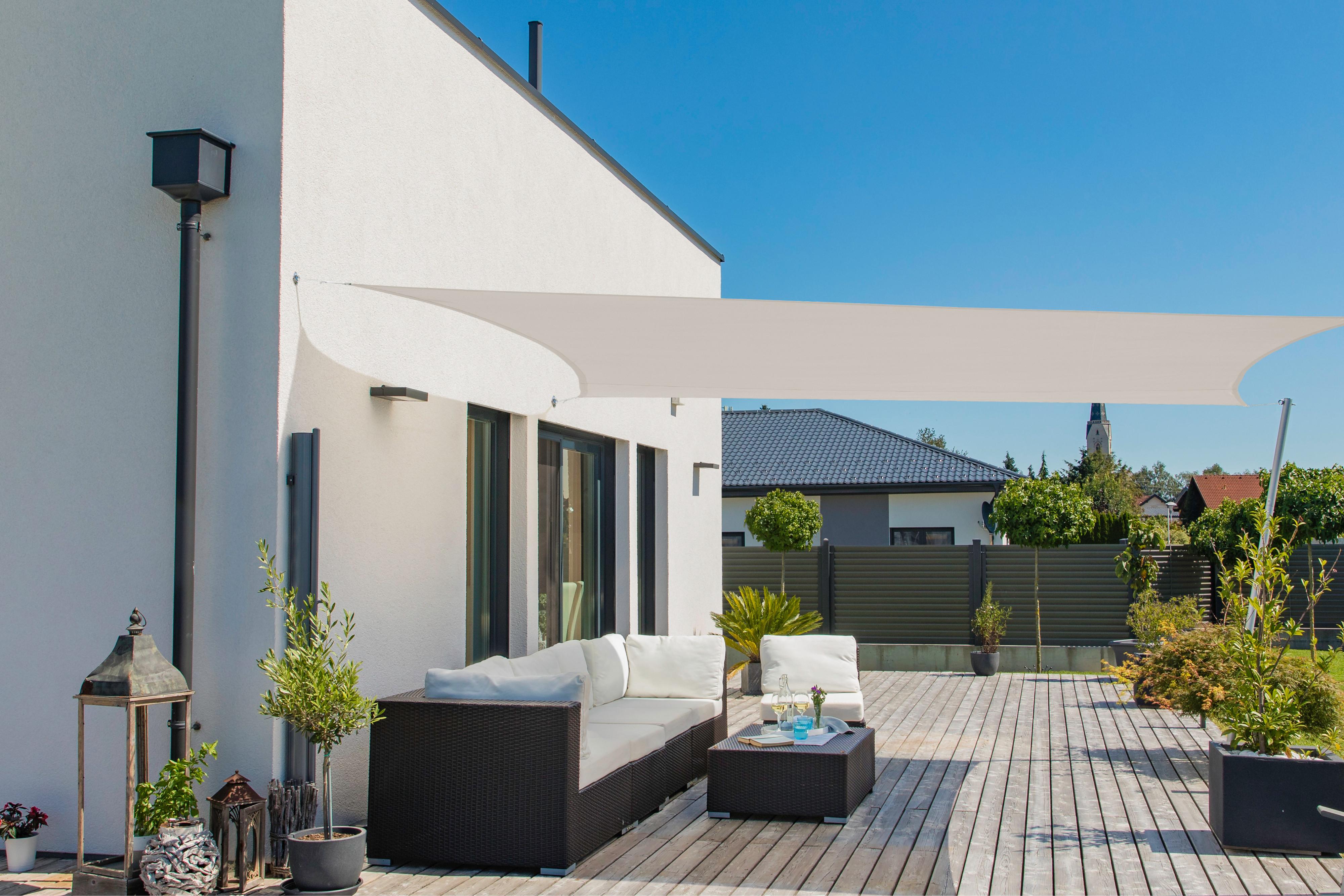 Creme-farbenes Sonnensegel aus Polyester