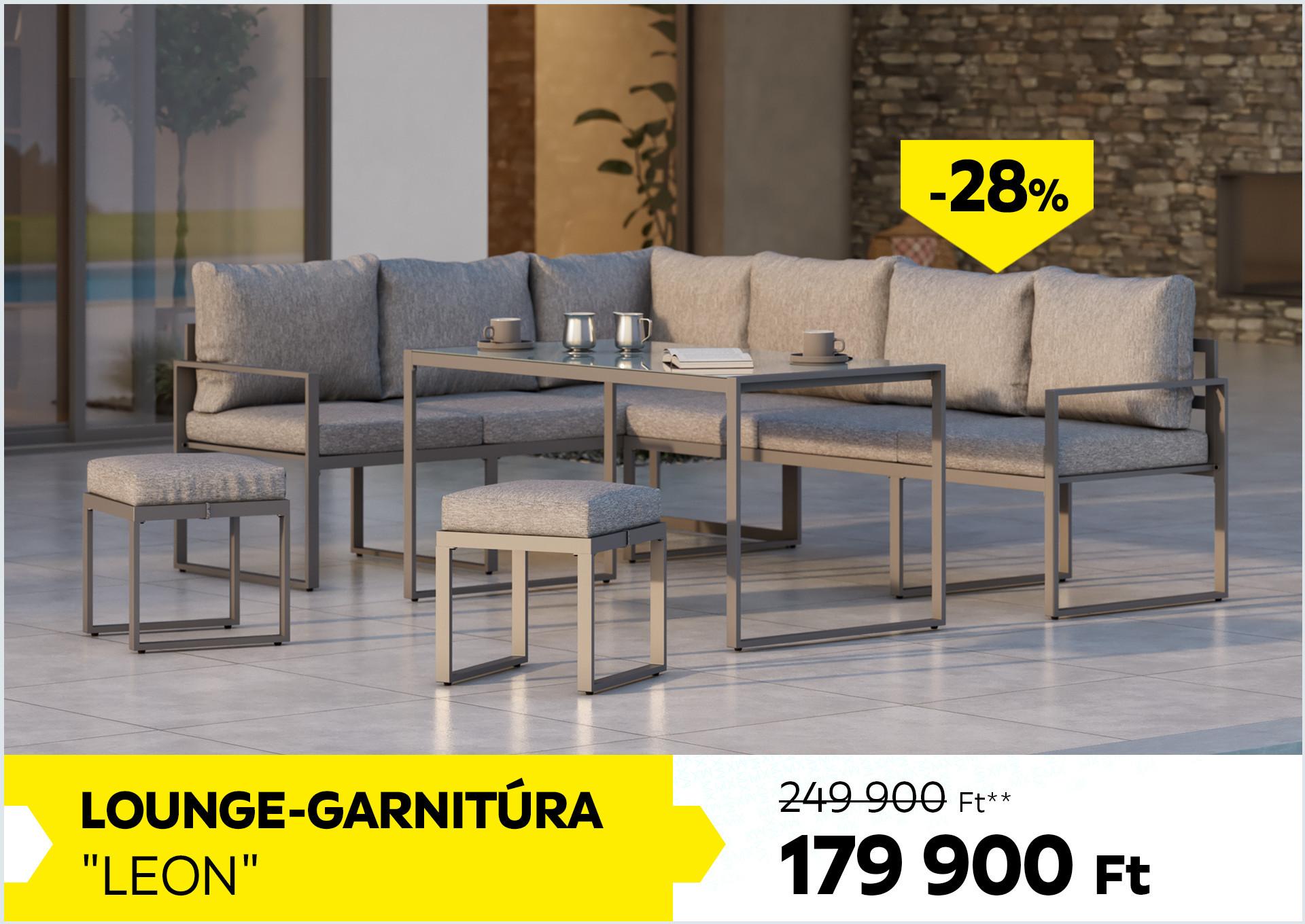 Lounge-garnitúra LEON 249900 Forint helyett 179900 Forint, kedvezmény mértéke: 28%