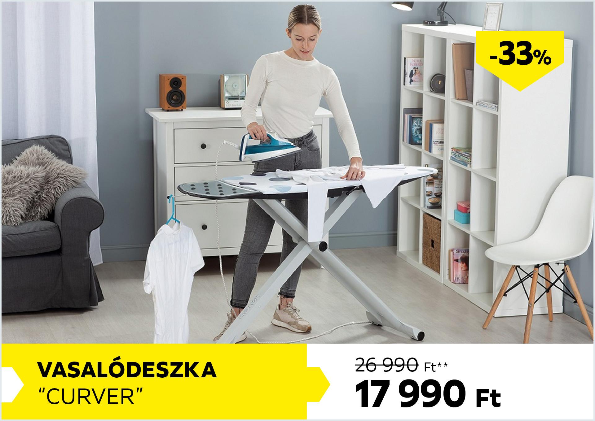 Vasalódeszka CURVER 26990Forint helyett 17990Forint kedvezmény mértéke 33%