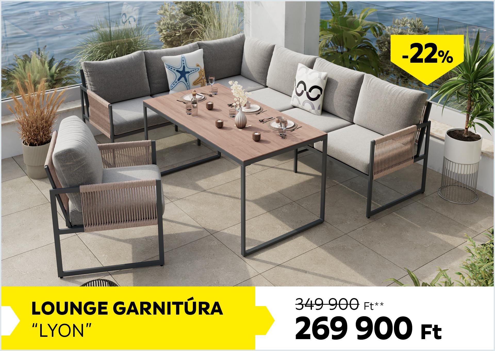 Lounge garnitúra LYON 349900Forint helyett 269900Forint kedvezmény mértéke 22%