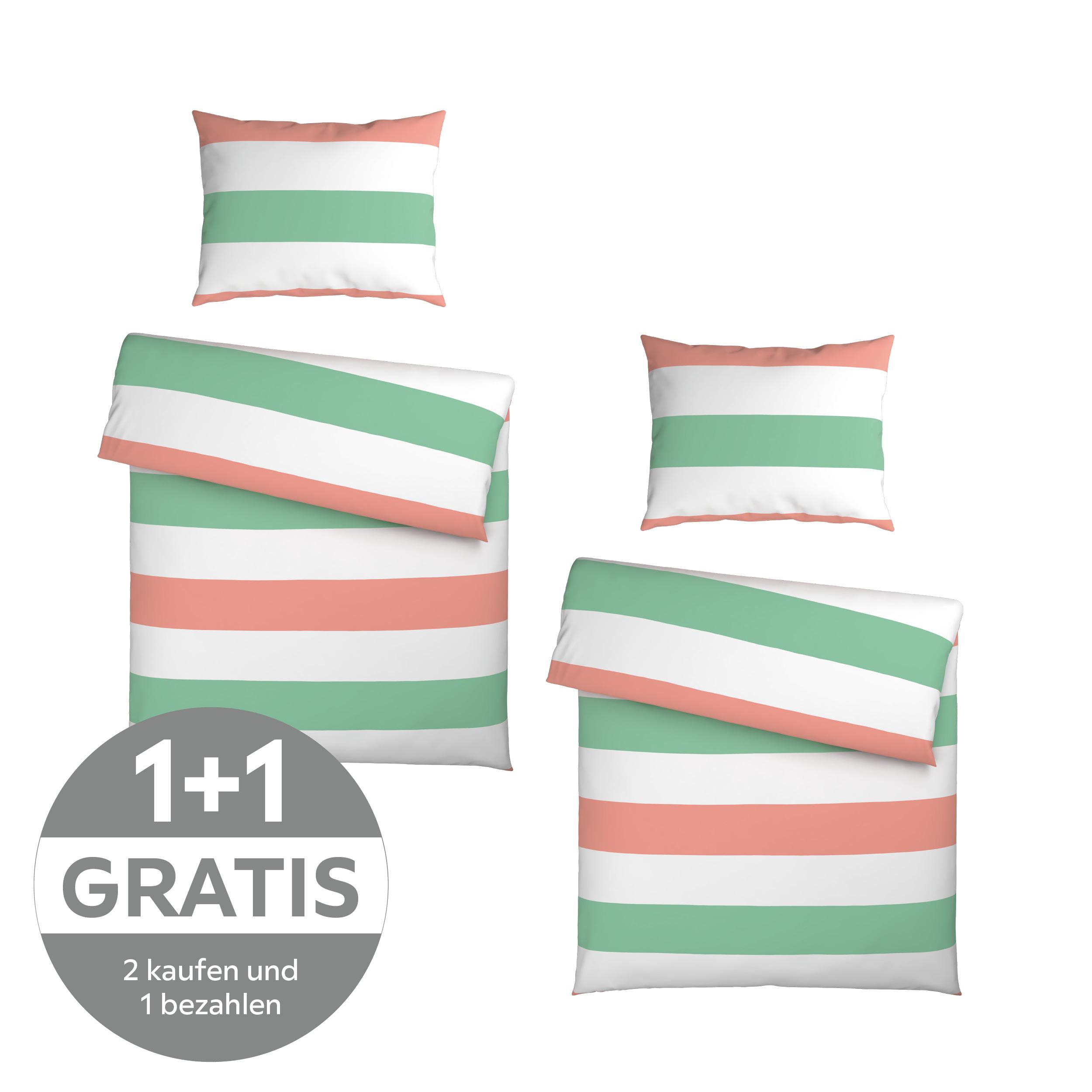 BETTWÄSCHE IRMA - Rosa/Weiß, MODERN, Textil - Luca Bessoni