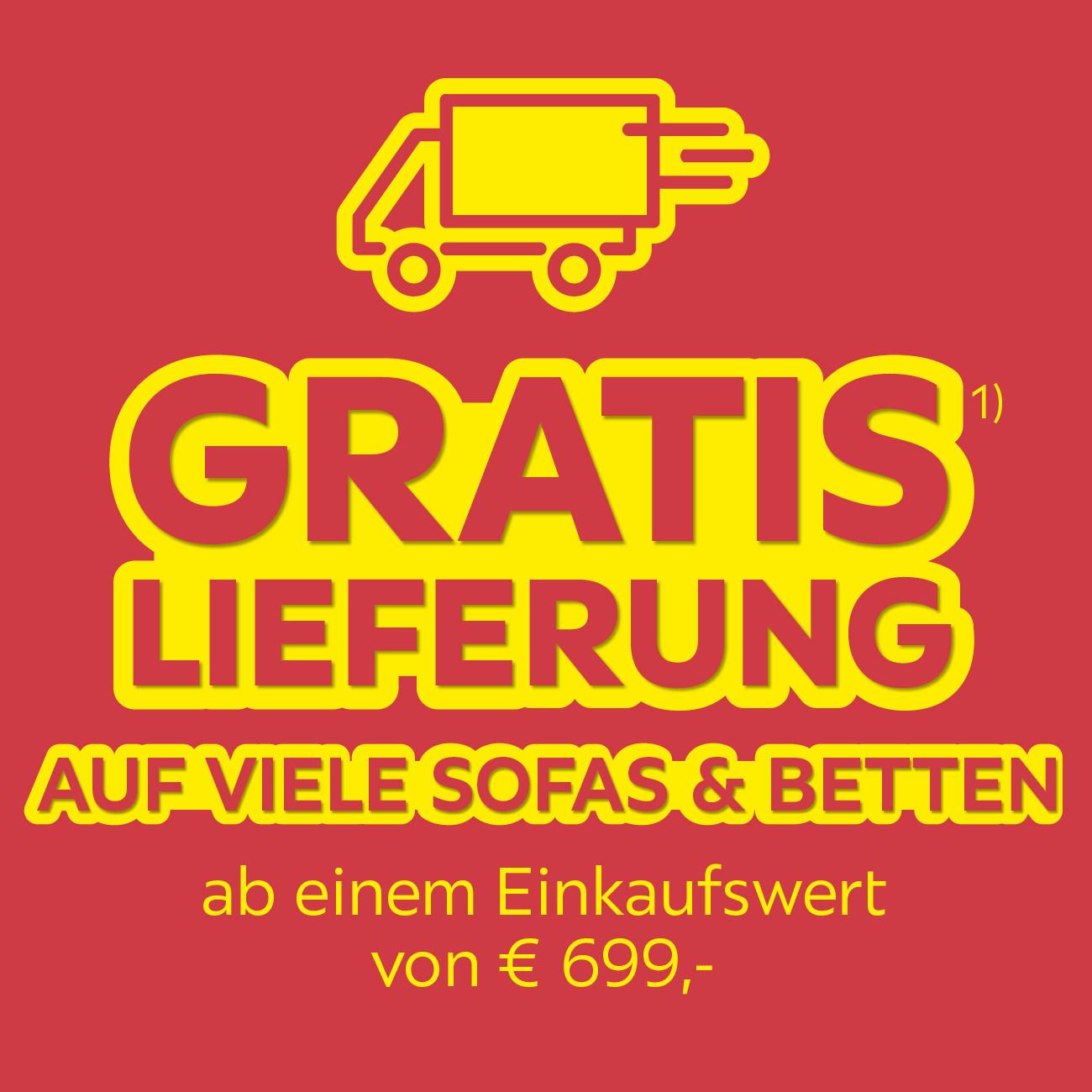 Gratis Lieferung auf viele Sofas & Betten ab einem Einkaufswert von € 699,-