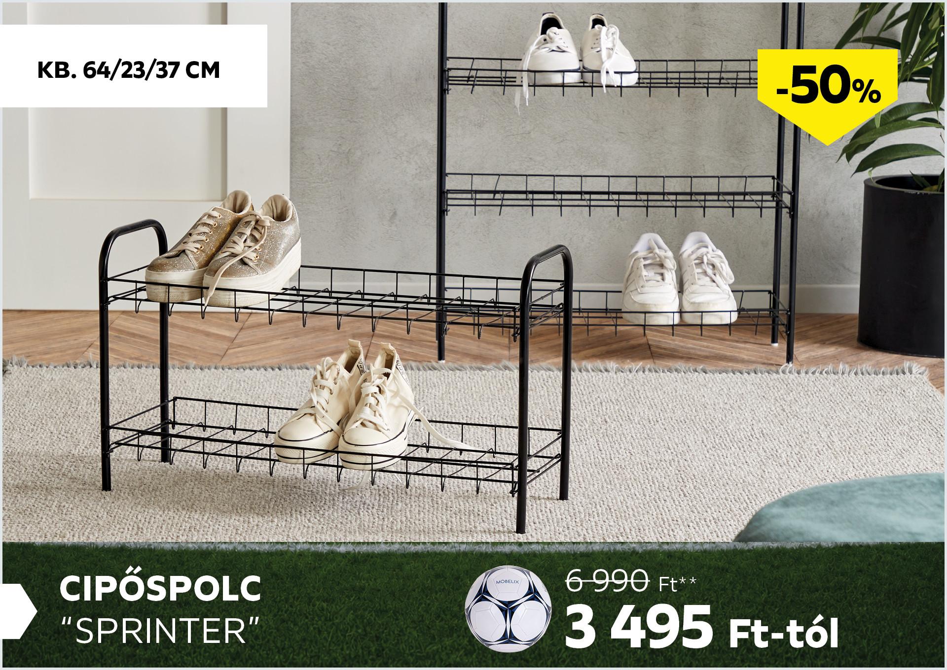 Cipőspolc kb. 64/23/37cm SPRINTER 6990Forint helyett 3495Forint kedvezmény mértéke 50%