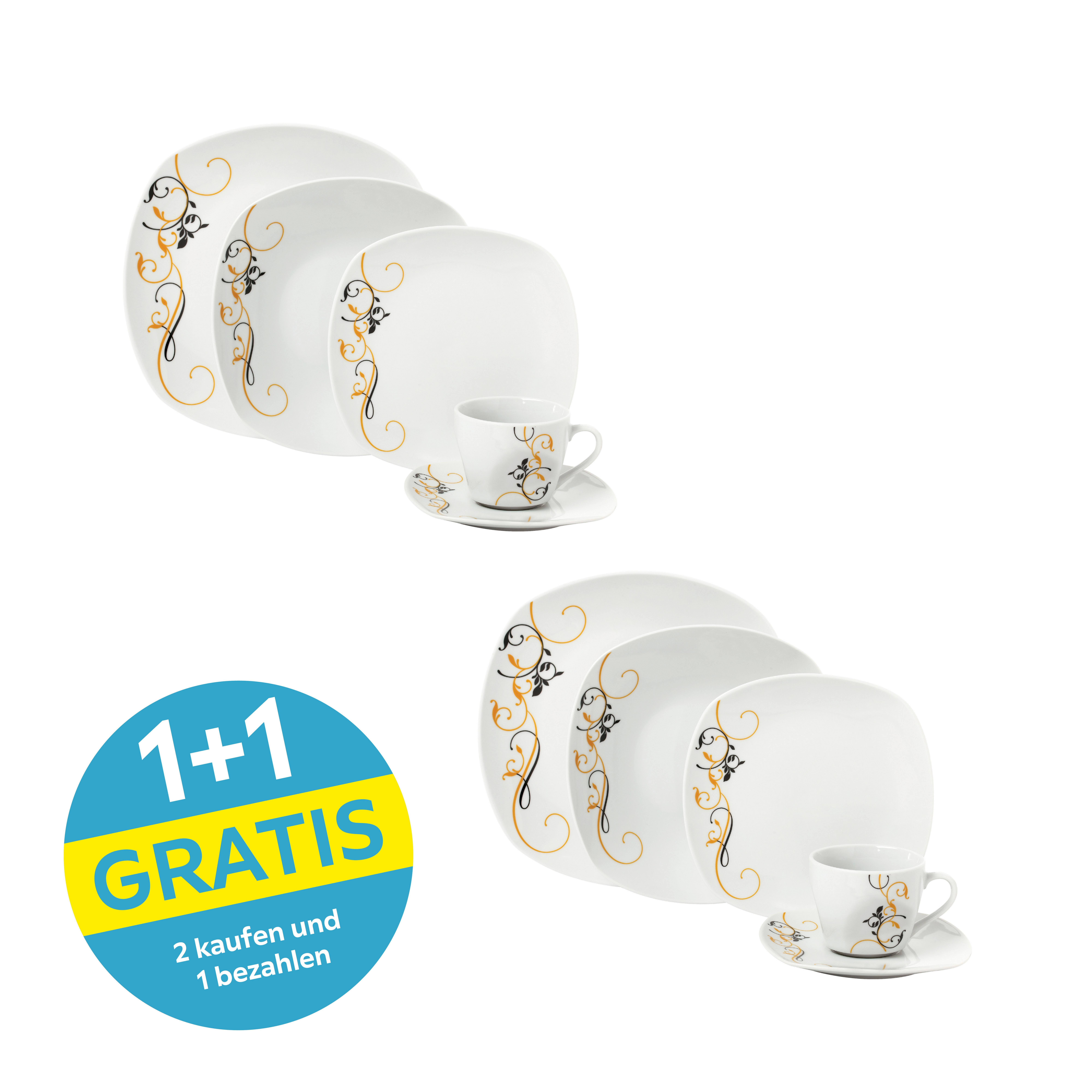 1+1 Gratis, 2 kaufen und 1 bezahlen