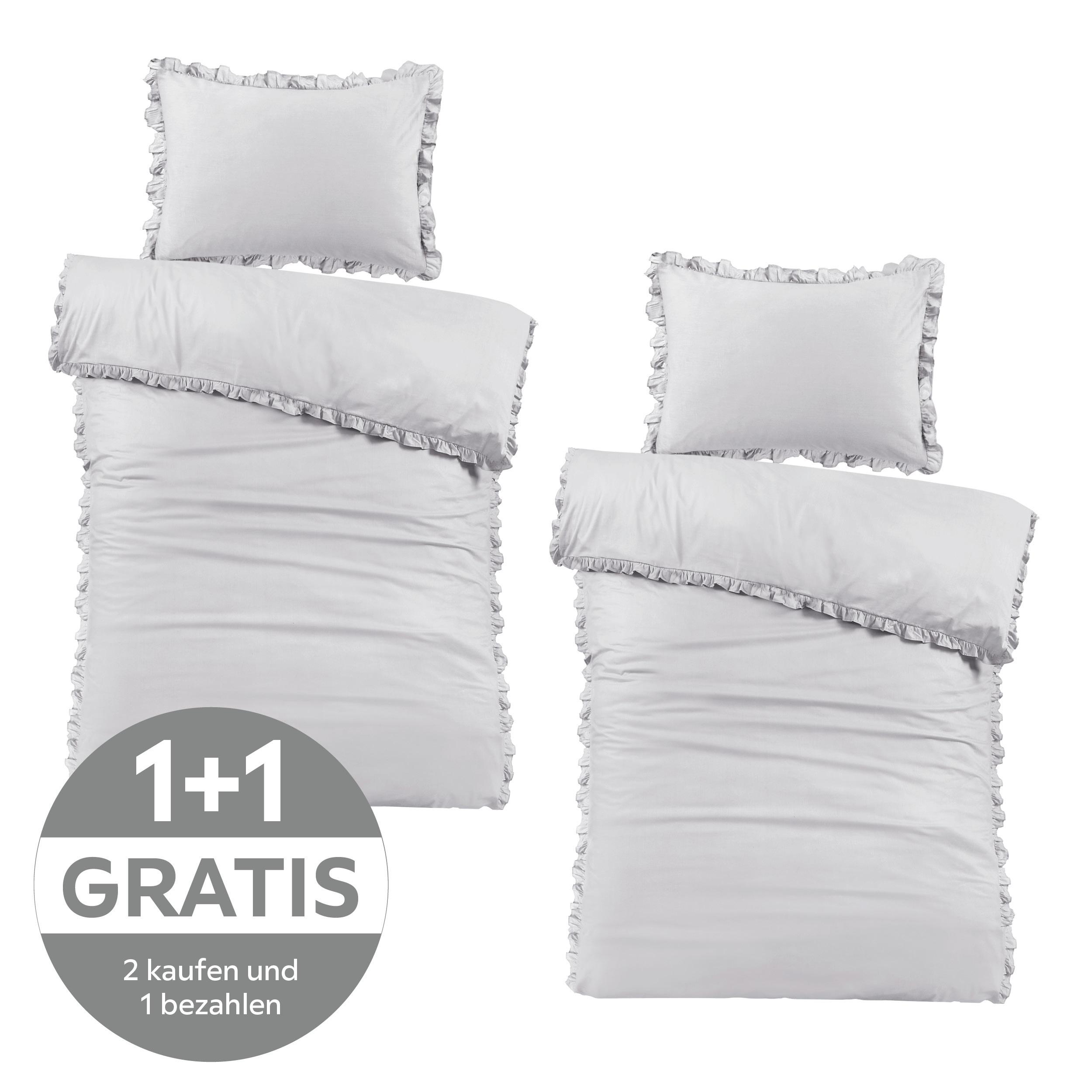BETTWÄSCHE NICOLETTA - Hellgrau, ROMANTIK / LANDHAUS, Textil - James Wood