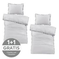 BETTWÄSCHE NICOLETTA - Hellgrau, ROMANTIK / LANDHAUS, Textil - James Wood