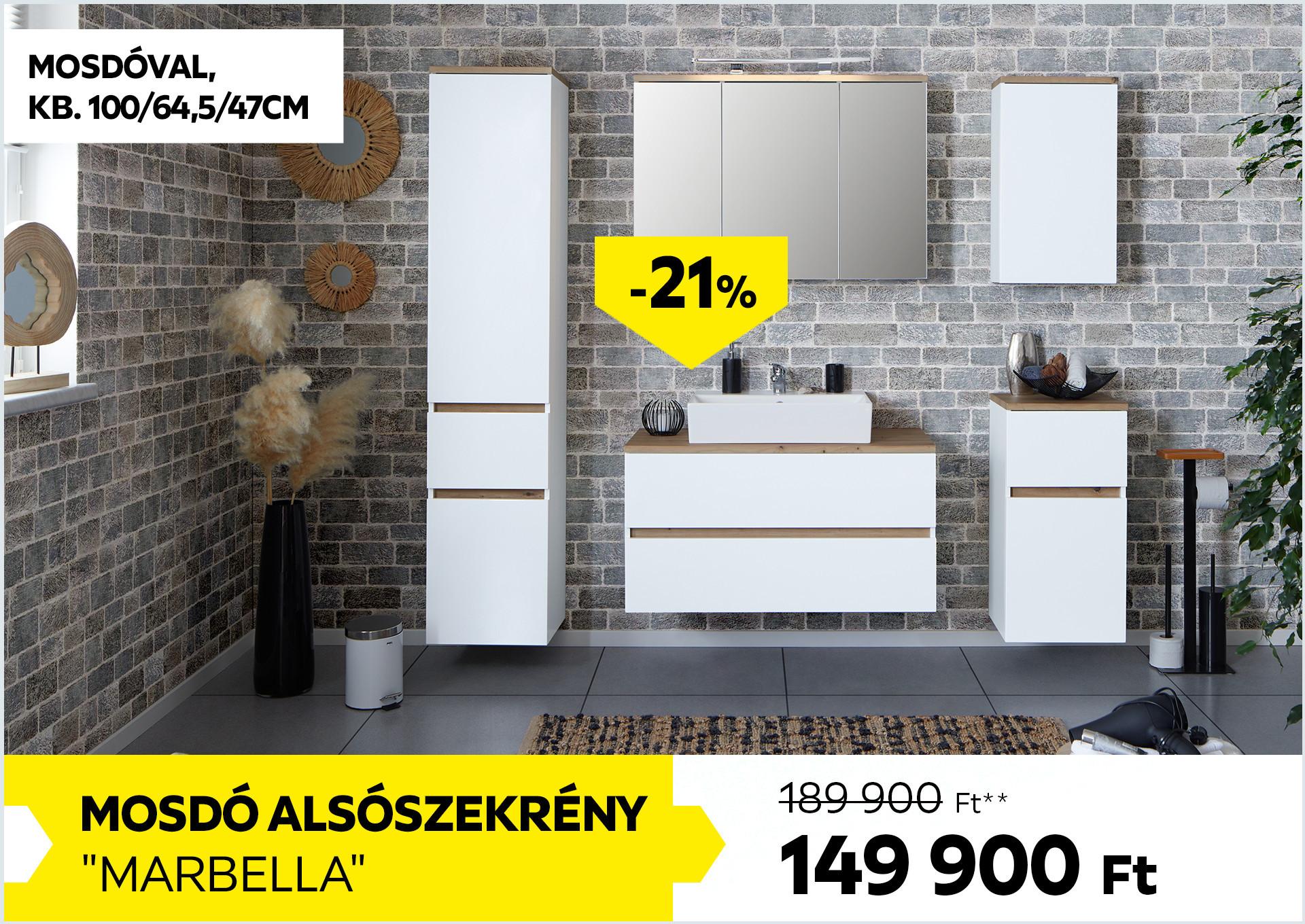 MOSDÓ ALSÓSZEKRÉNY MARBELLA 189900Forint helyett 149900Forint kedvezmény mértéke 21%