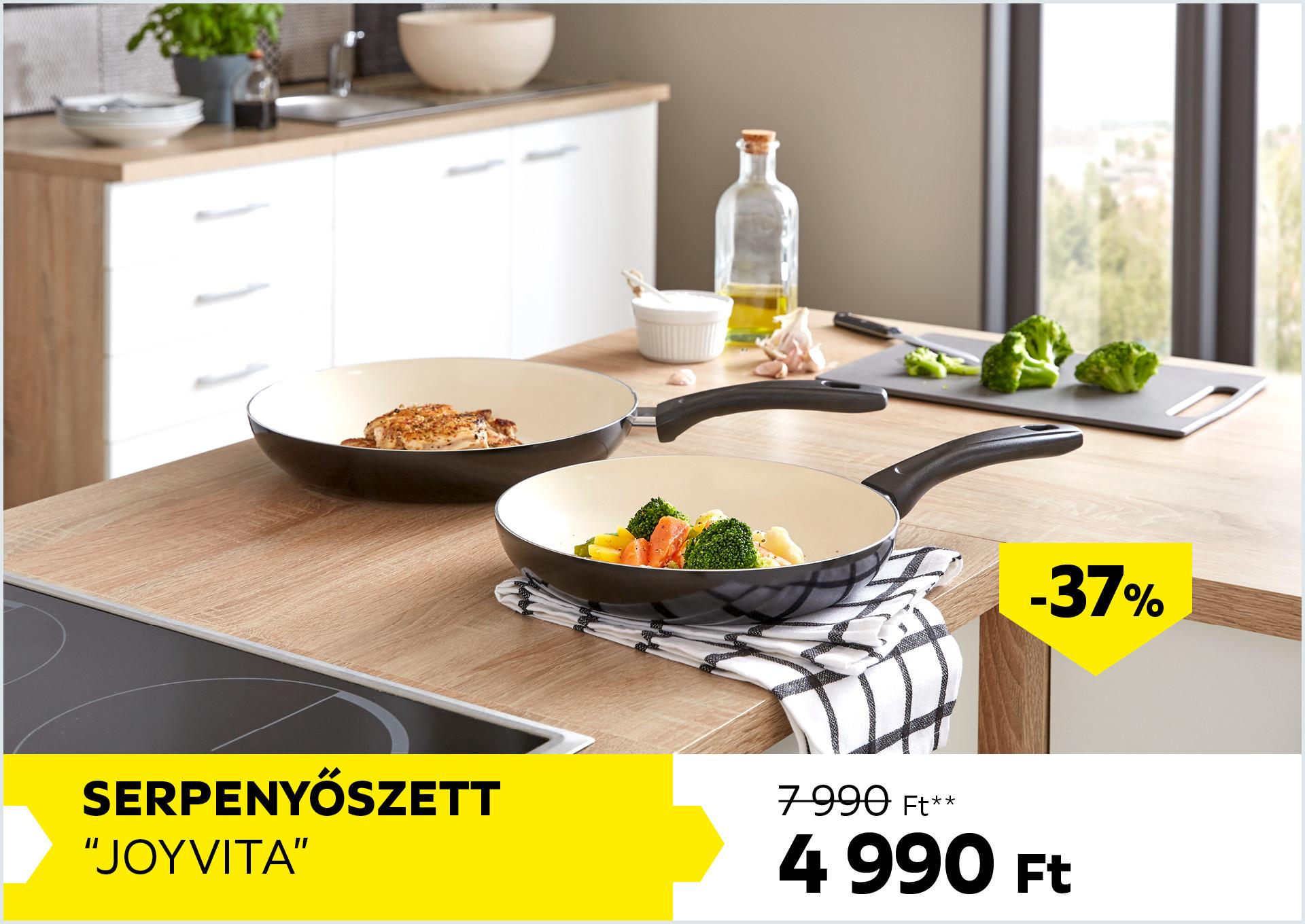 Serpenyőszett JOYVITA 7990Forint helyett 4990Forint kedvezmény mértéke 37%