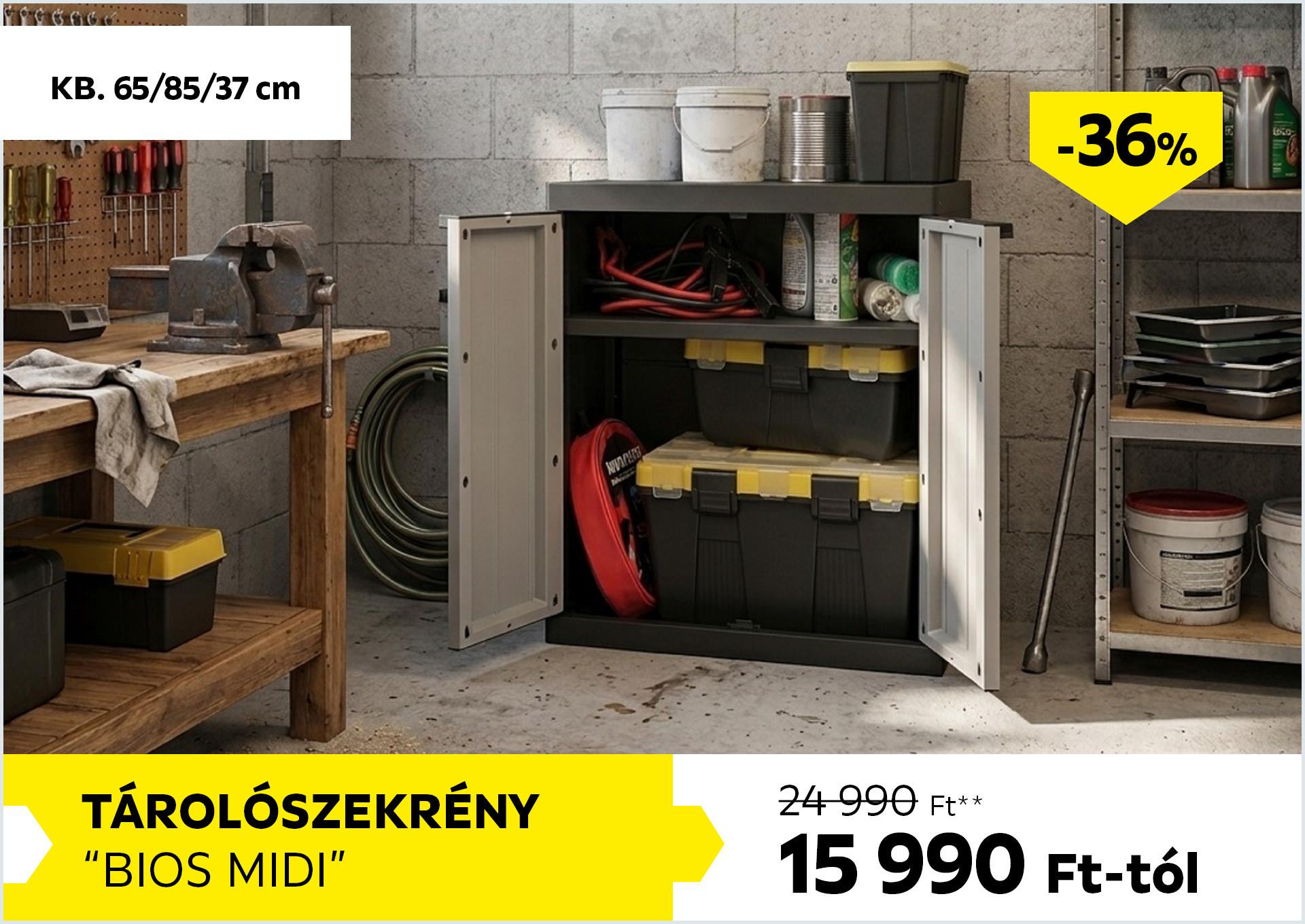 Tárolószekrény kb. 65/85/37cm BIOS MIDI 24990Forint helyett 15990Forint kedvezmény mértéke 36%