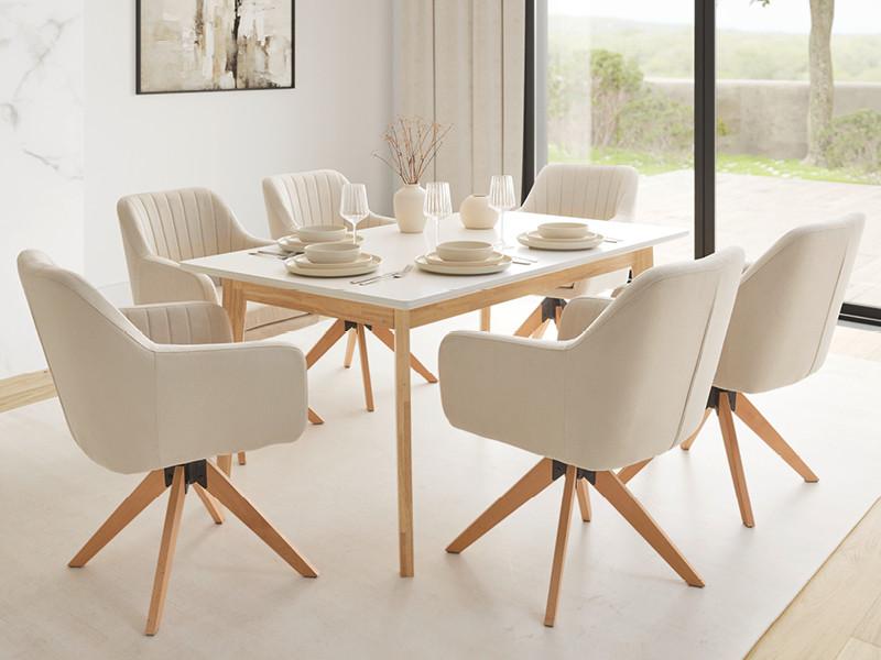 bílý jídelní stůl