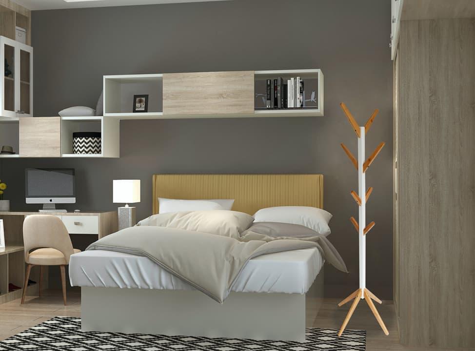 Wandregale über Bett