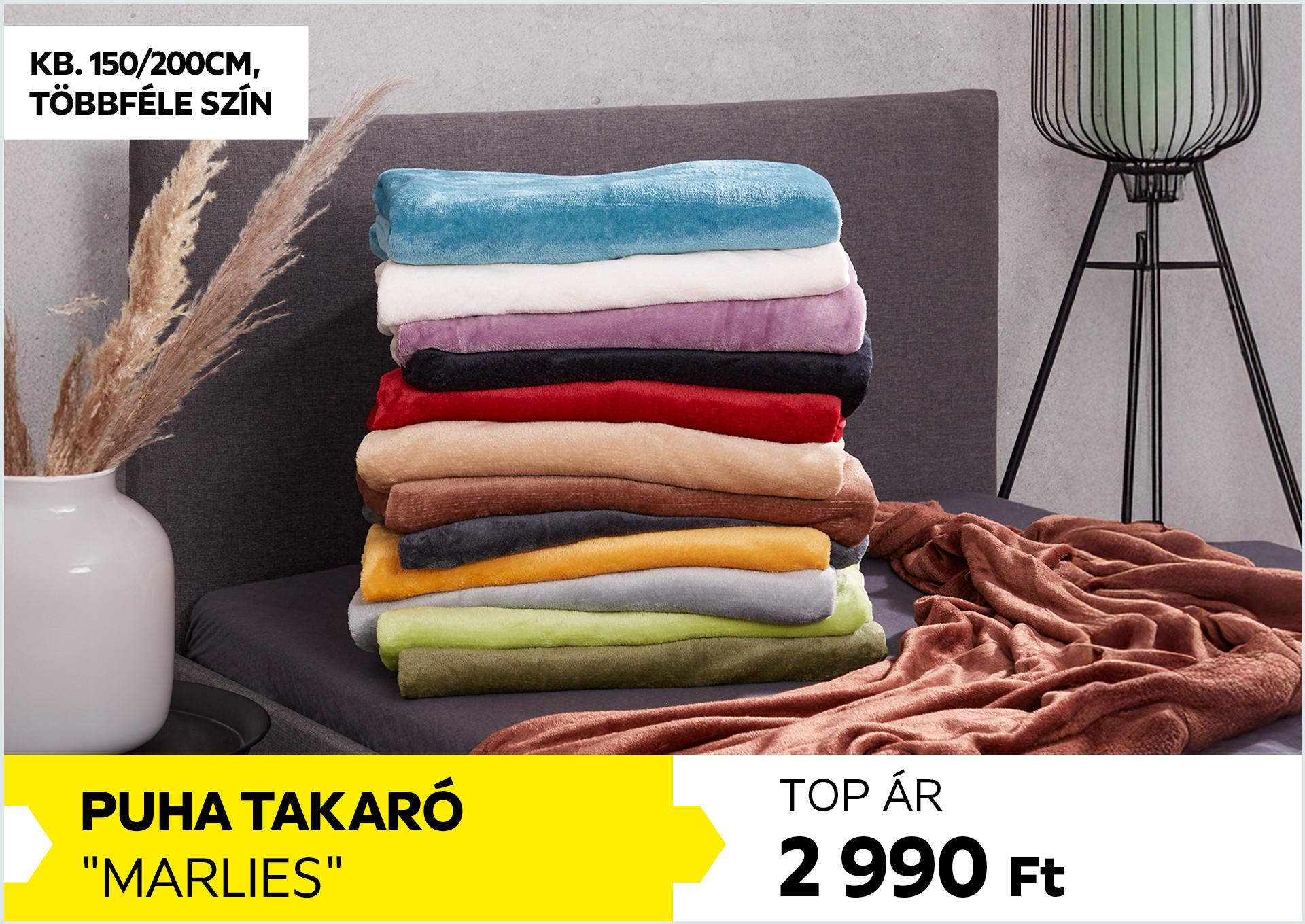 Puha takaró kb. 150/200cm, többféle szín MARLIES 2990Forint