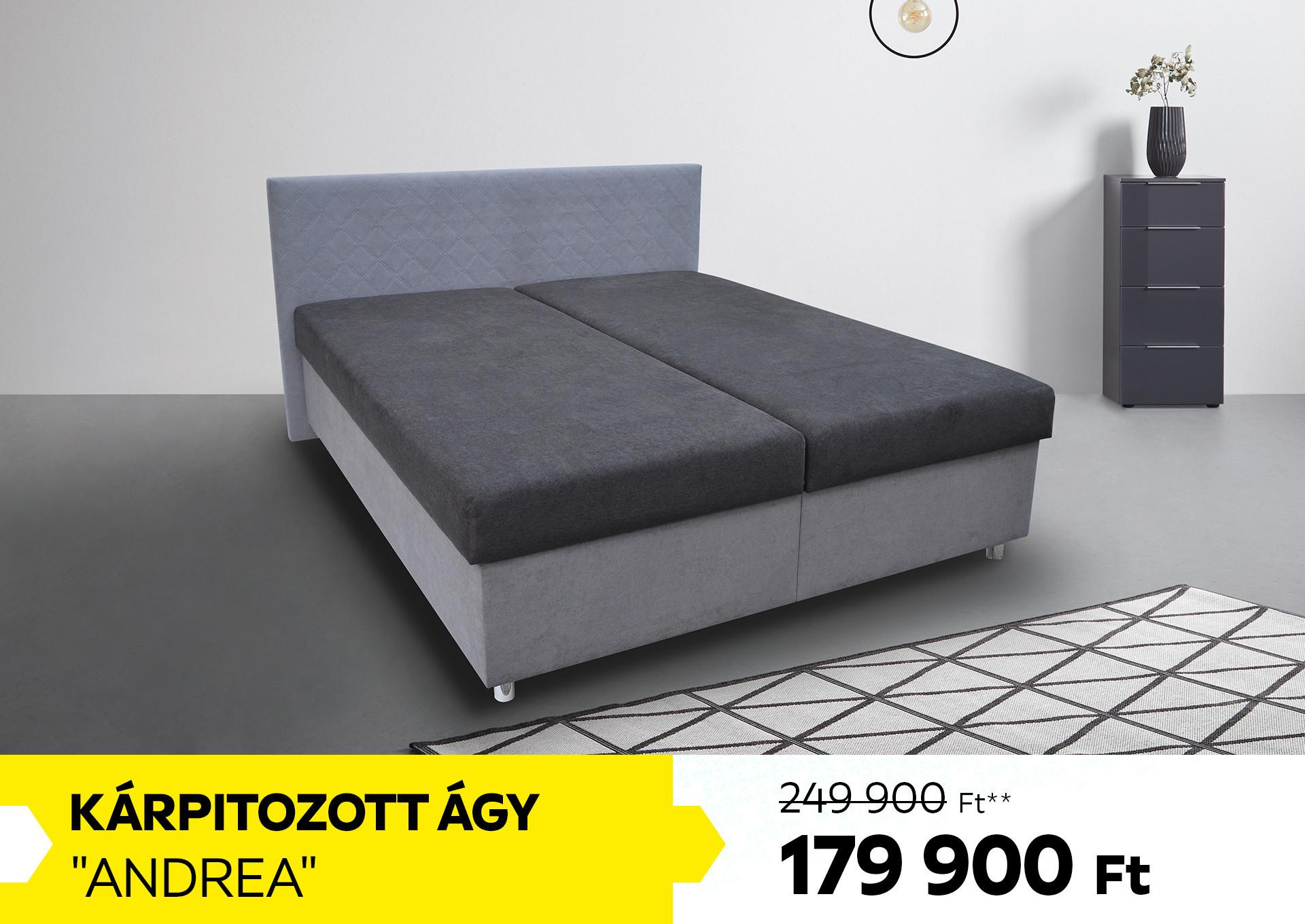 Kárpitozott ágy ANDREA 249900Forint helyett 179900Forint