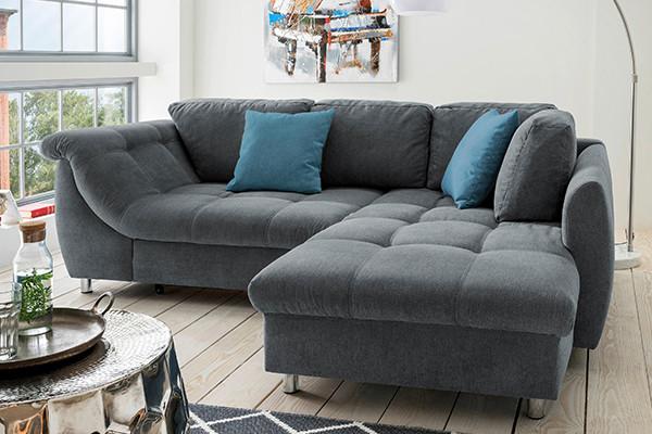 Livetastic Ecksofa Schlaffunktion Agira mit Kissen Blau