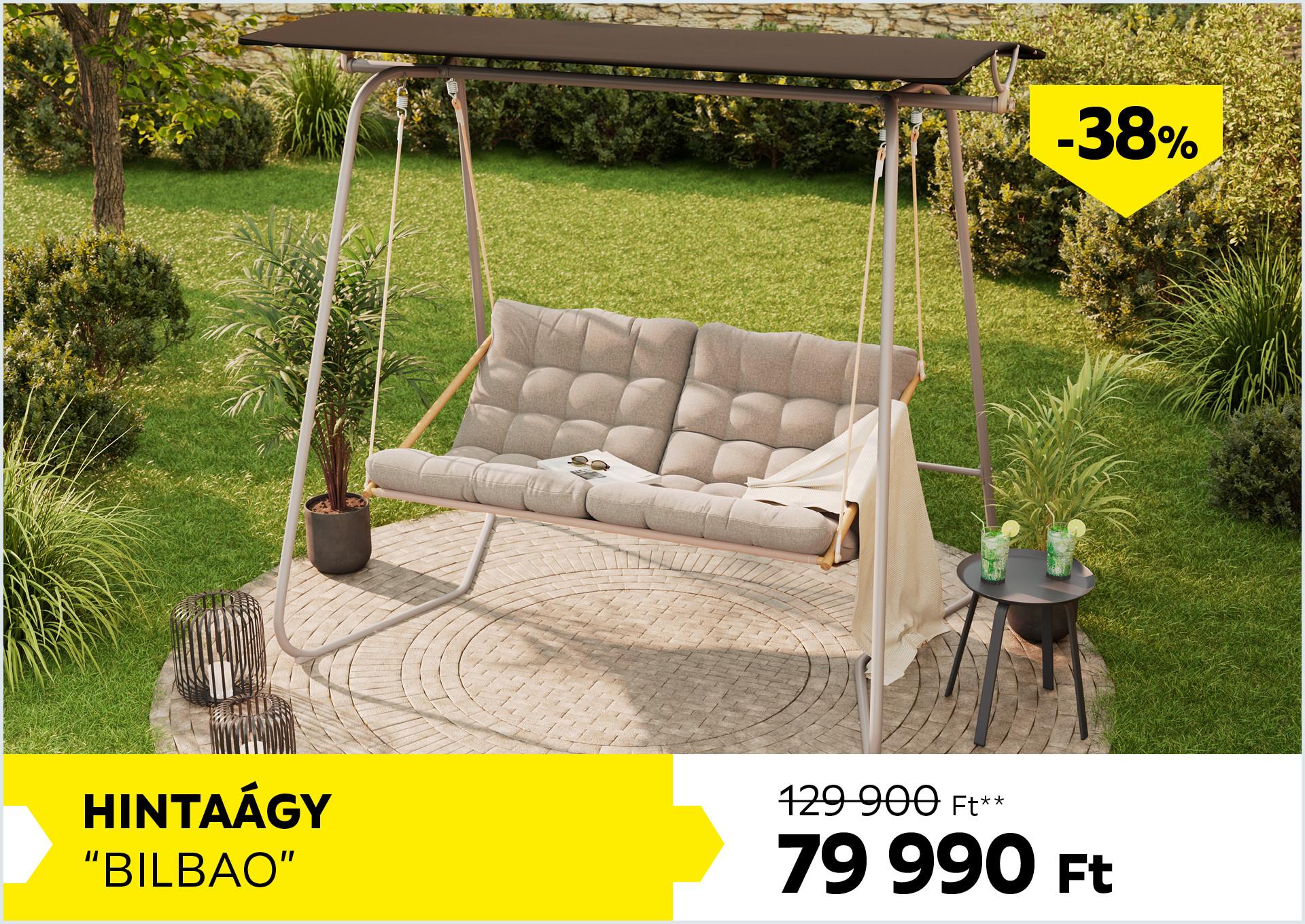Hintaágy BILBAO 129900Forint helyett 79990Forint kedvezmény mértéke 38%