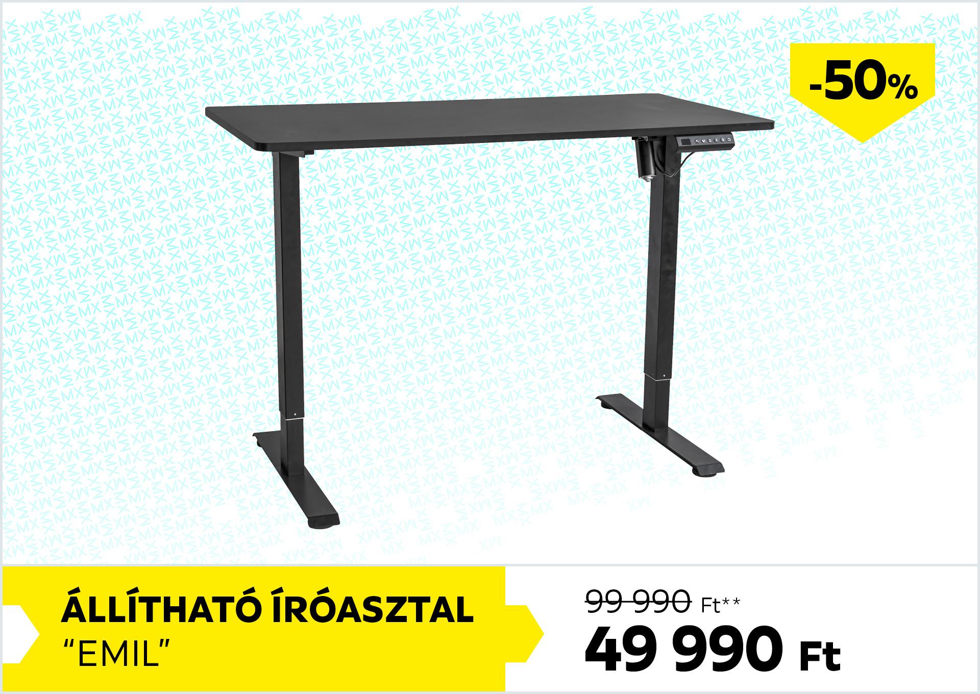 Állítható íróasztal Emil 99990Forint helyett 49990Forint kedvezmény mértéke 50%